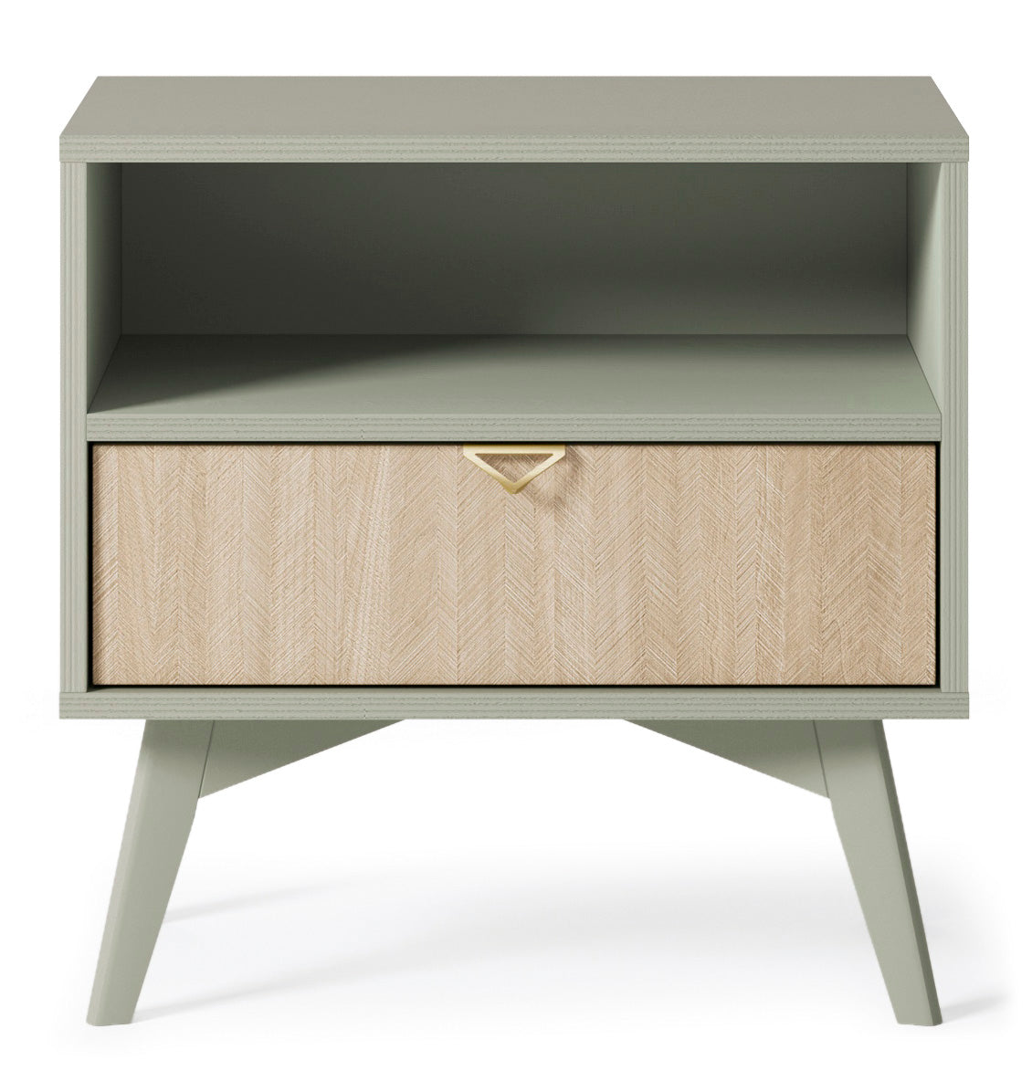 Forest Nightstand – Rustic Elegance Eucalyptus Green