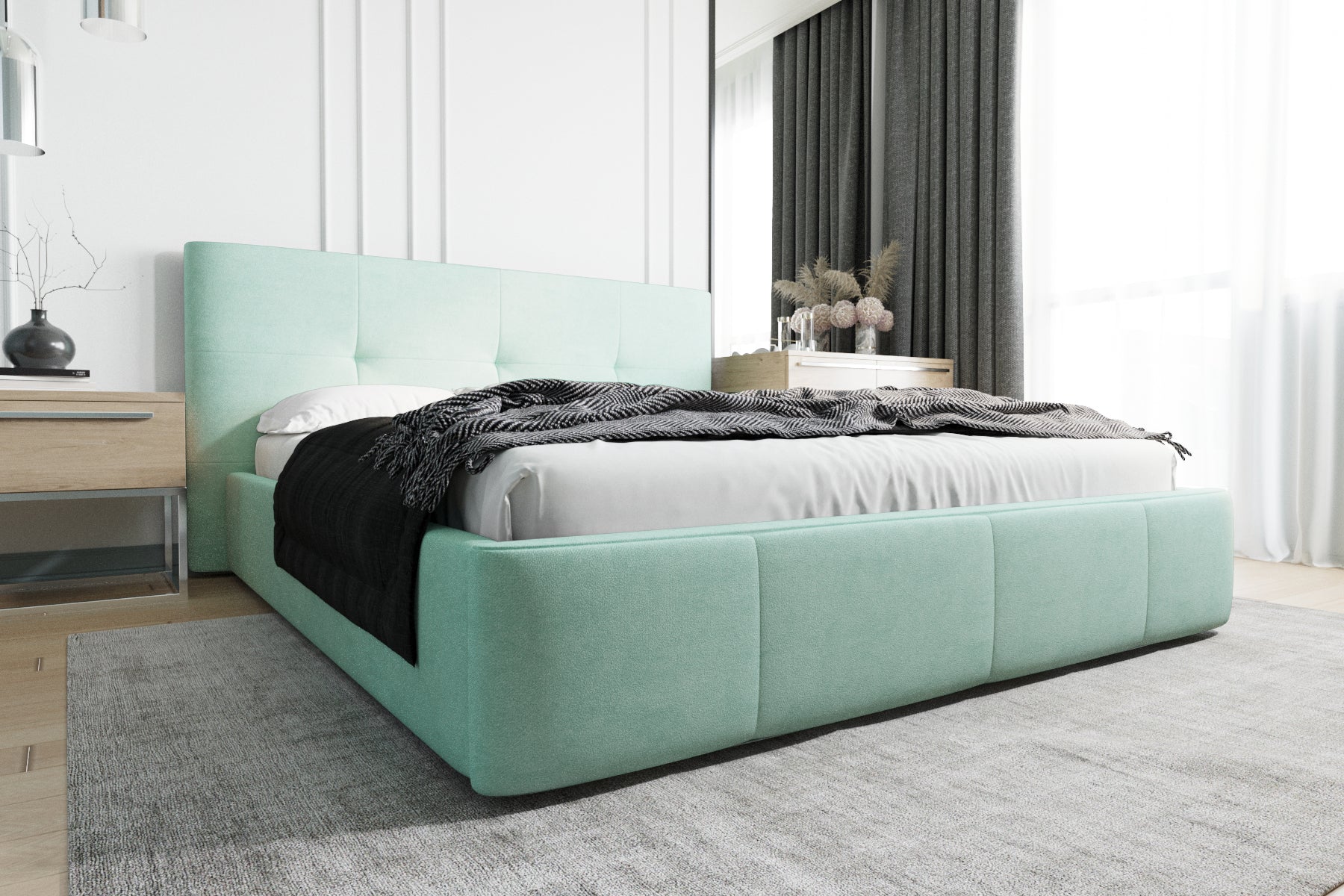 G-Venti Upholstered Bed with Metal Frame