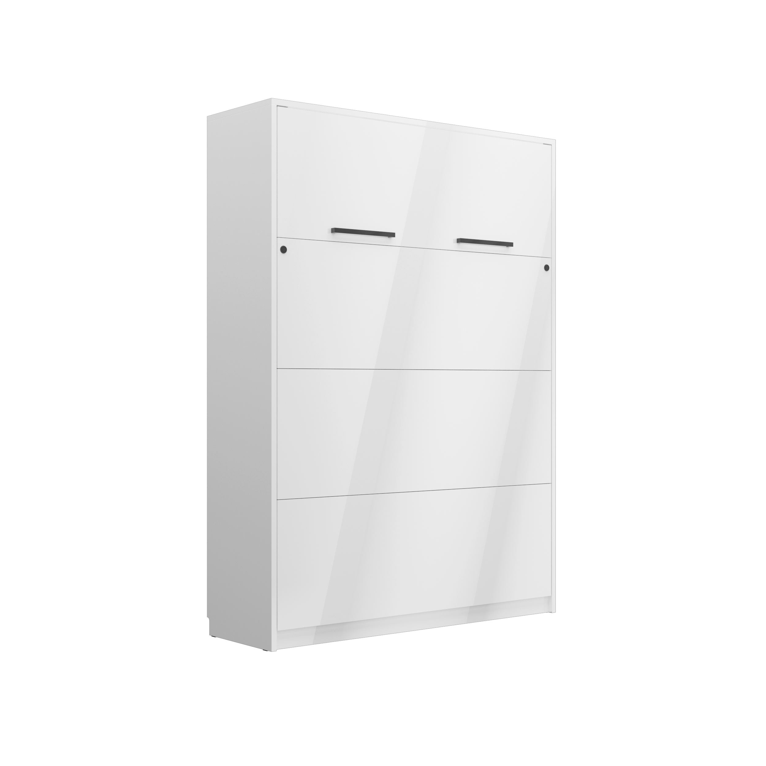 Genius Murphy Bed White Gloss 140 x 200 cm with Sofa ECO-LEATHER, Led Lighting
