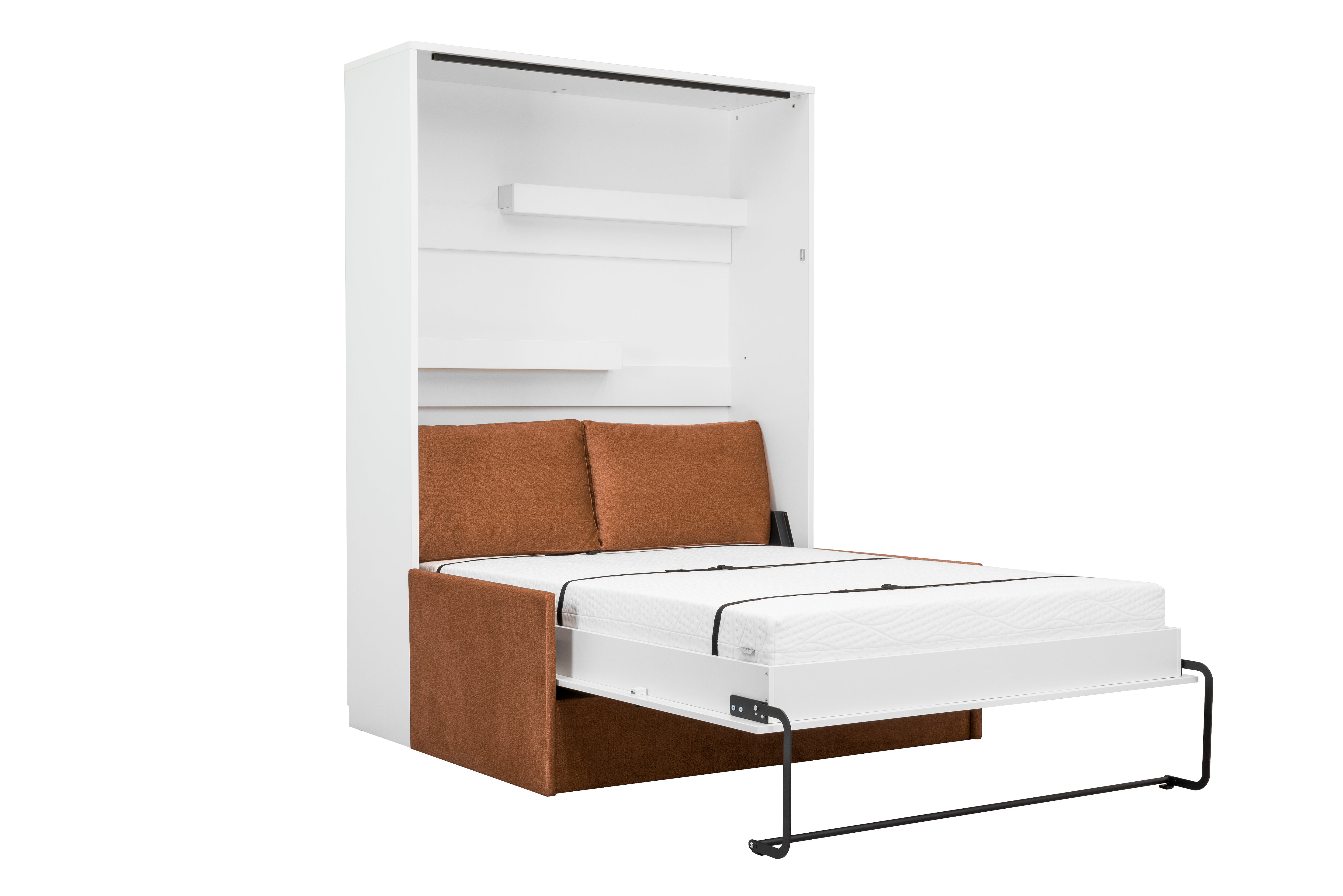 Genius Murphy Bed with Sofa White Gloss 160 x 200 cm