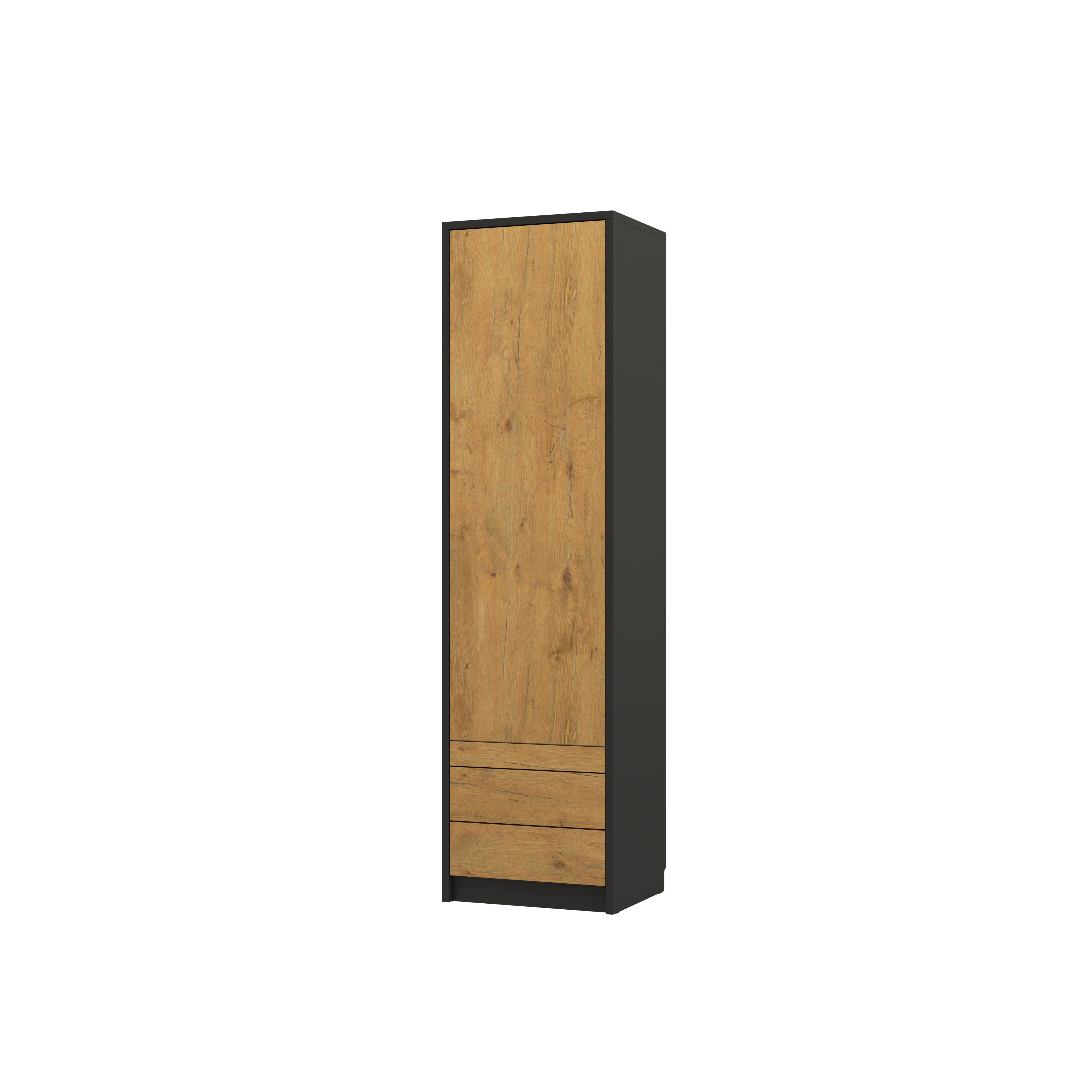 Genius Spacious Wardrobe with Shelves and Pull-Out Nightstand