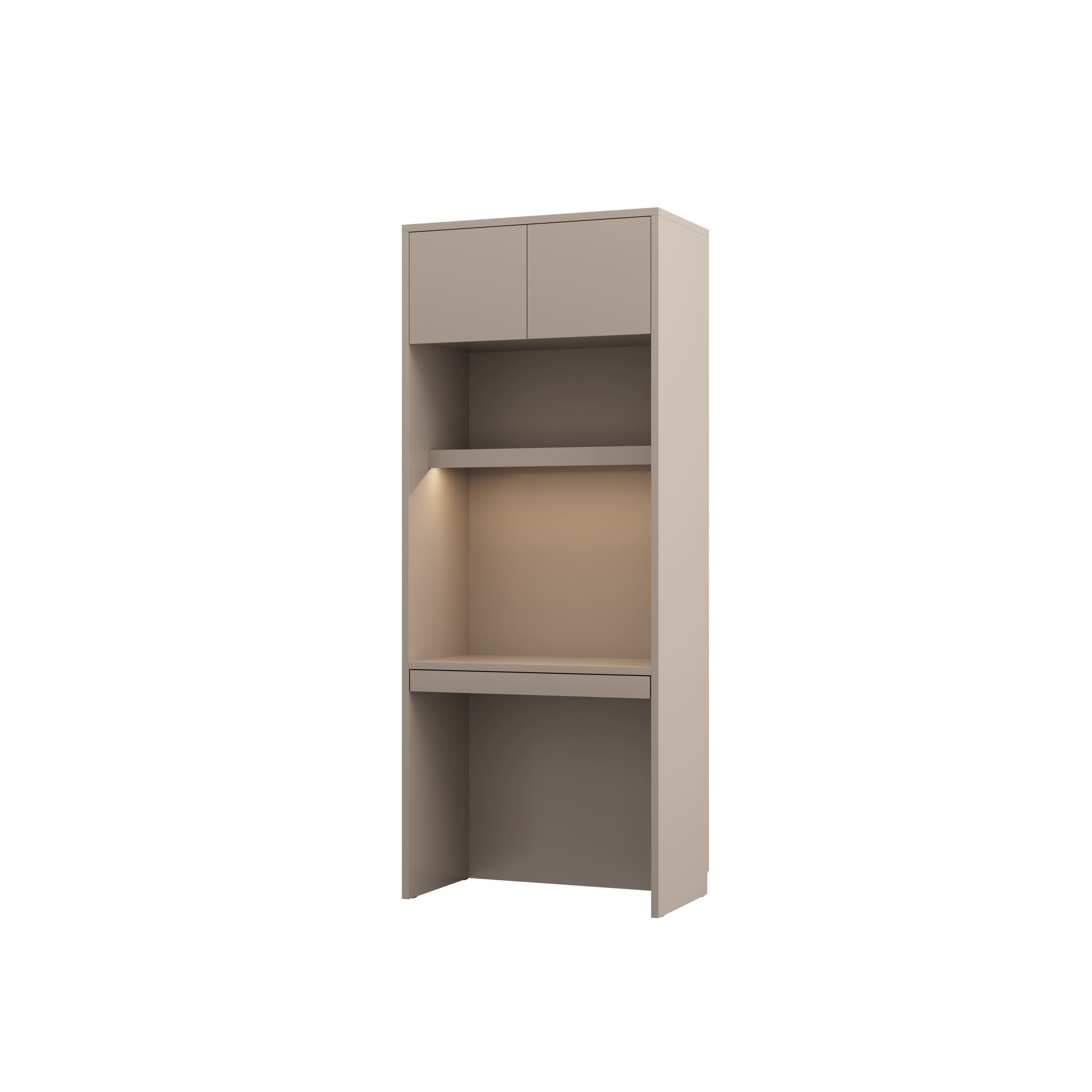 Genius Vertical Murphy Bed with Desk & Wardrobes – with 140 cm Mattress