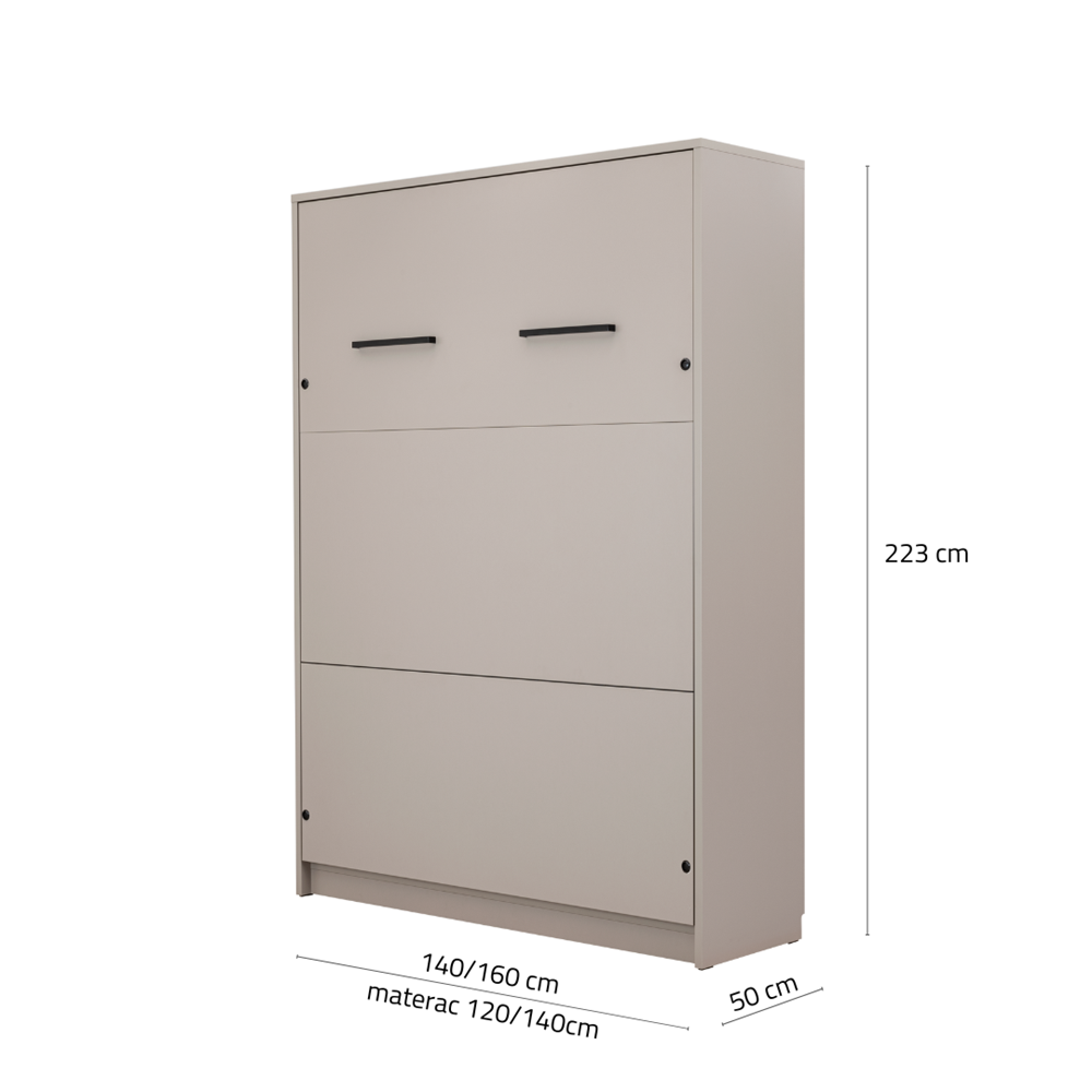 Genius Vertical Murphy bed with desk and a 140 cm mattress width (GS-P-V-B-140)