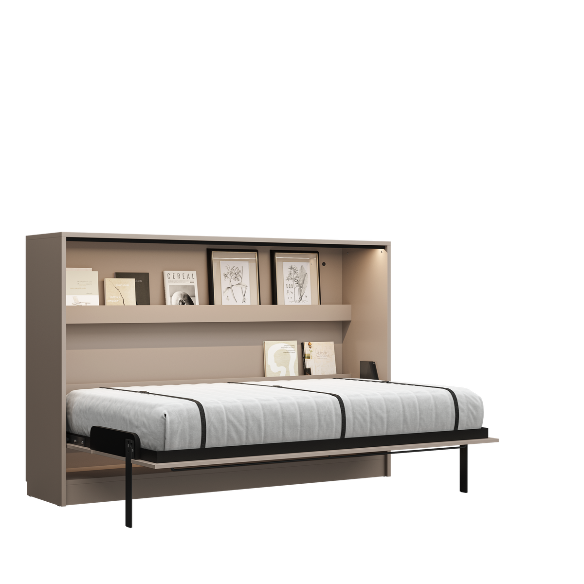 Customizable Genius COMFORT Horizontal Murphy Bed Furniture Set 120 × 200 cm – Congo