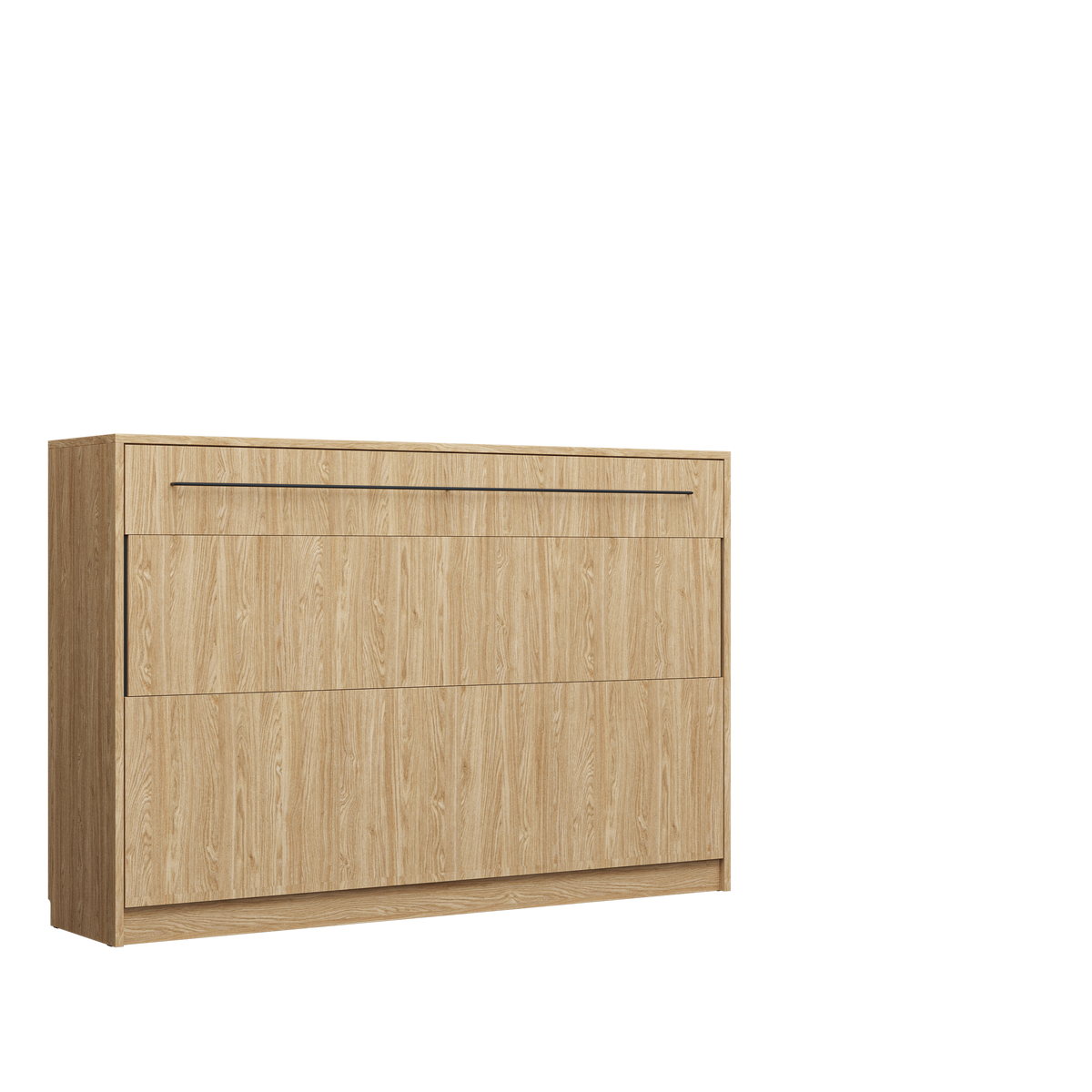 Customizable Genius COMFORT Horizontal Murphy Bed Furniture Set 120 × 200 cm – Oiled Oak