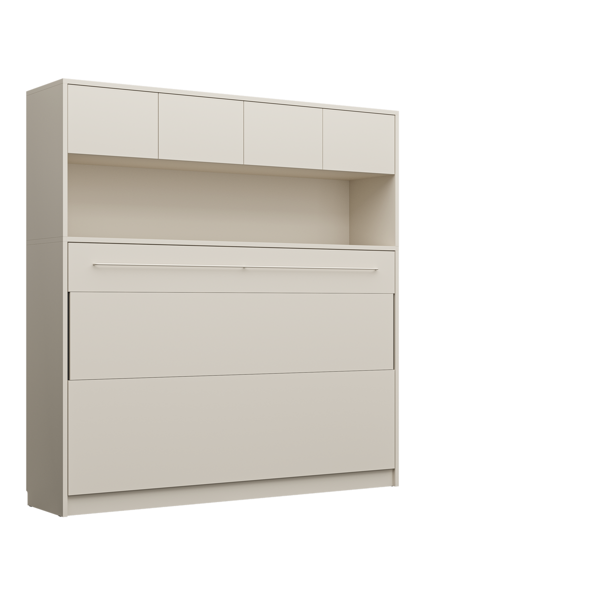 Customizable Genius COMFORT Horizontal Murphy Bed Furniture Set 120 × 200 cm – Cashmere