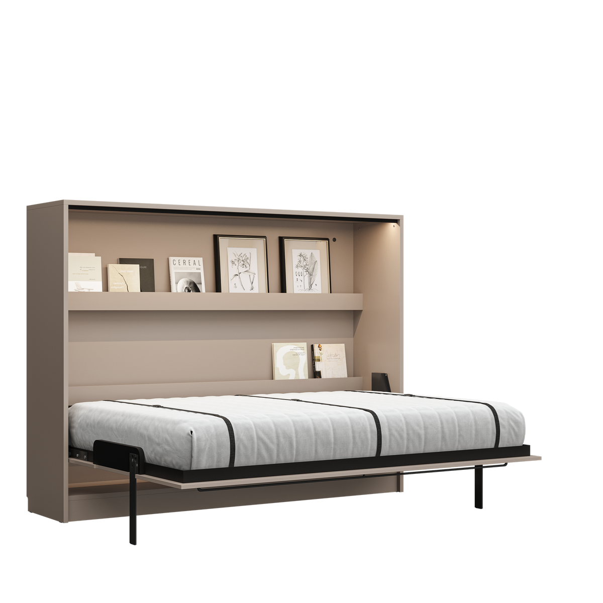 Customizable Genius COMFORT Horizontal Murphy Bed Furniture Set 140 × 200 cm – Congo