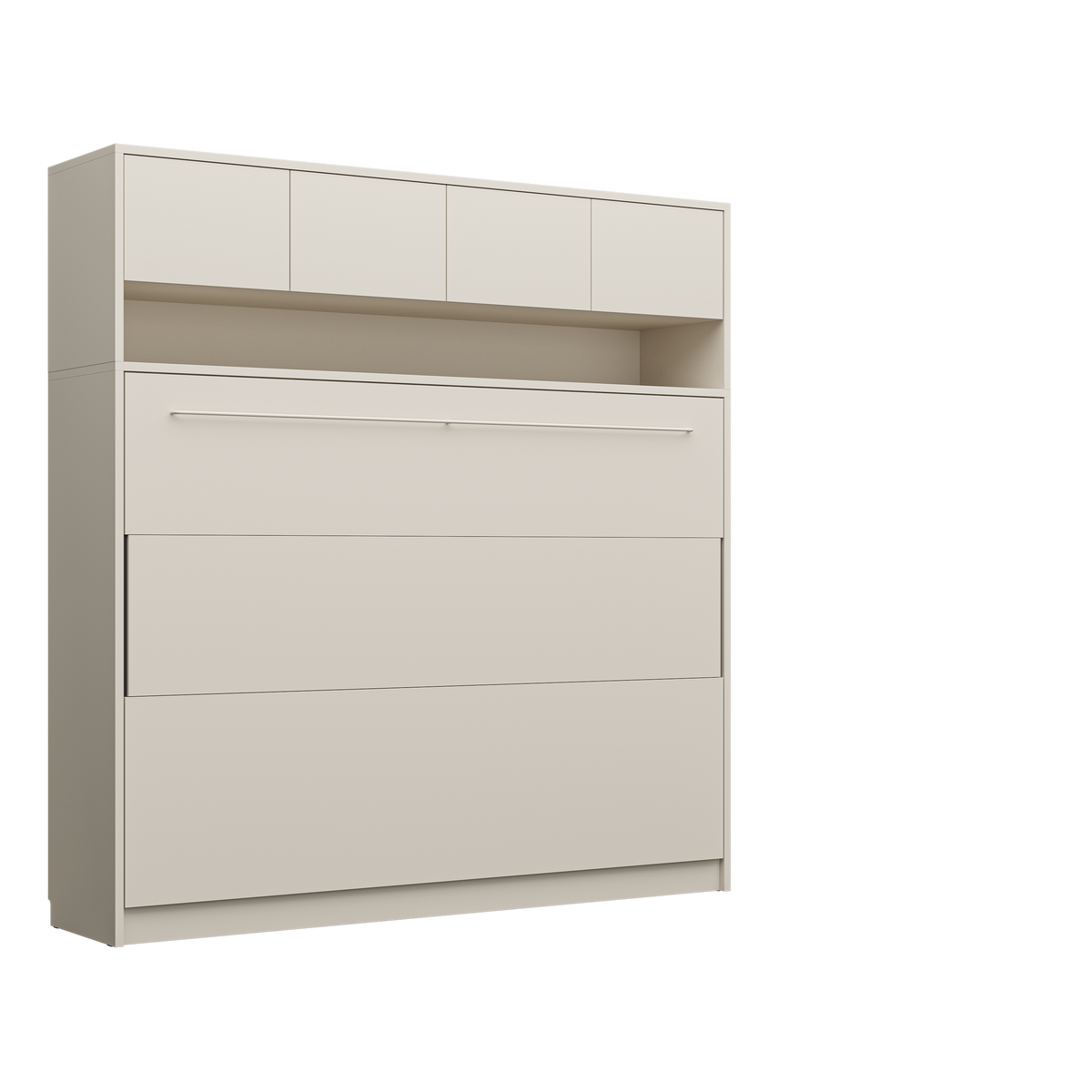 Customizable Genius COMFORT Horizontal Murphy Bed Furniture Set 140 × 200 cm – Cashmere