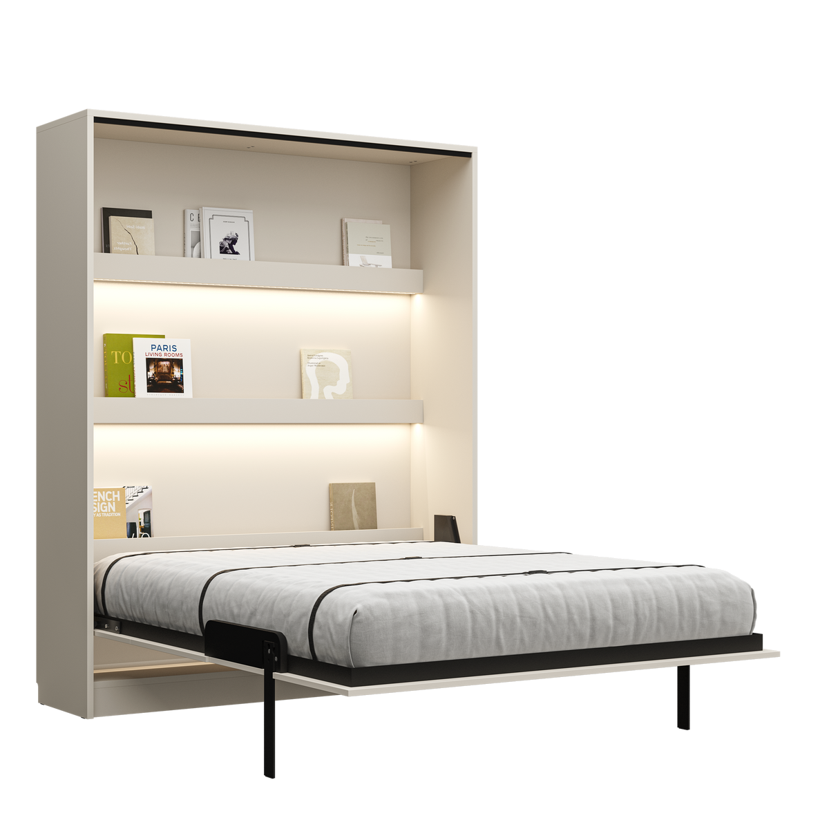 Customizable Genius Comfort Murphy Bed with Sofa 160 x 200 cm – Cashmere