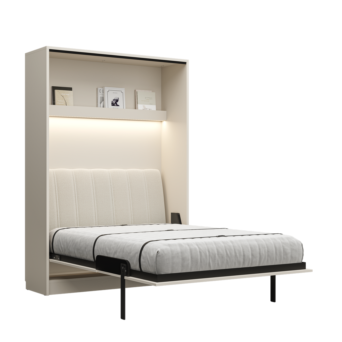 Customizable Genius Comfort Murphy Bed with Sofa 140 x 200 cm – Cashmere
