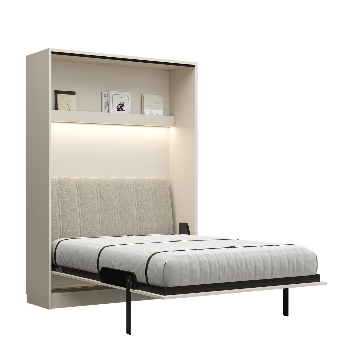 Customizable Genius Comfort Murphy Bed with Sofa 140 x 200 cm – Cashmere