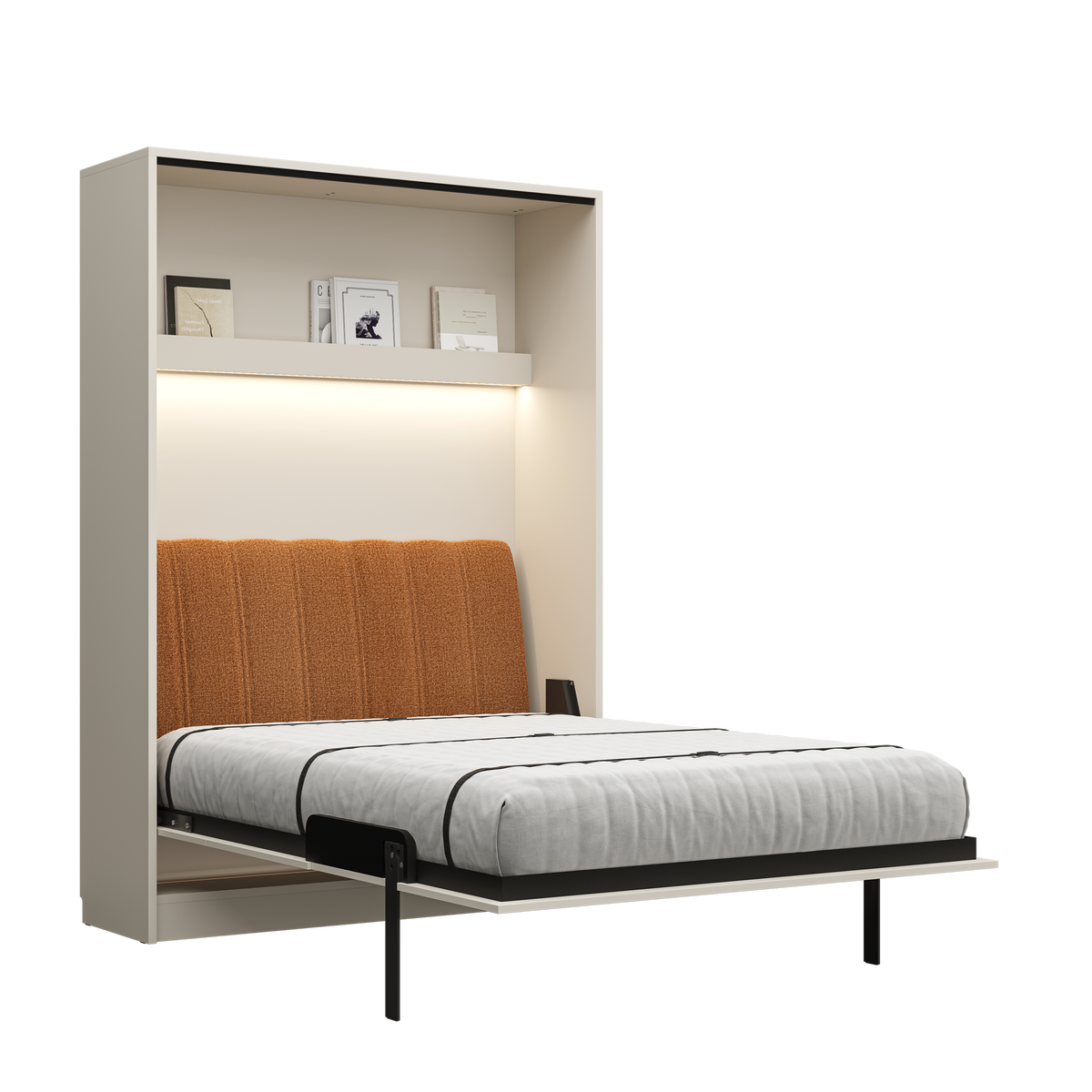 Customizable Genius Comfort Murphy Bed with Sofa 140 x 200 cm – Cashmere