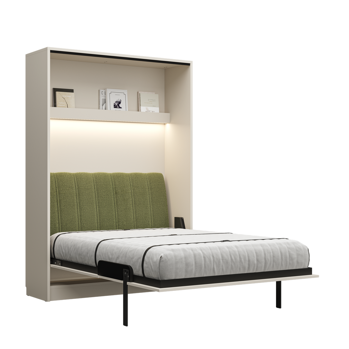 Customizable Genius Comfort Murphy Bed with Sofa 140 x 200 cm – Cashmere