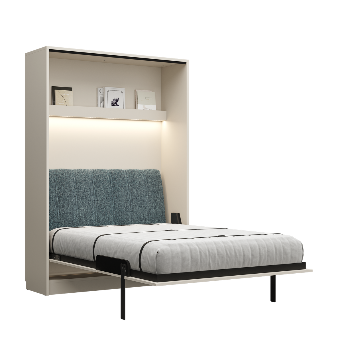 Customizable Genius Comfort Murphy Bed with Sofa 140 x 200 cm – Cashmere