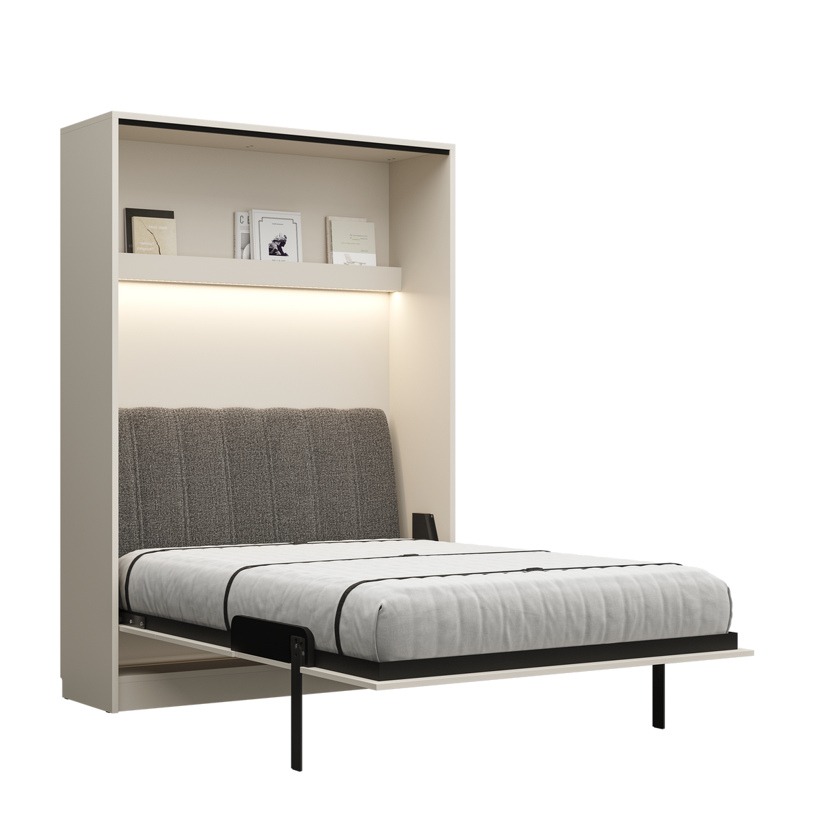 Customizable Genius Comfort Murphy Bed with Sofa 140 x 200 cm – Cashmere