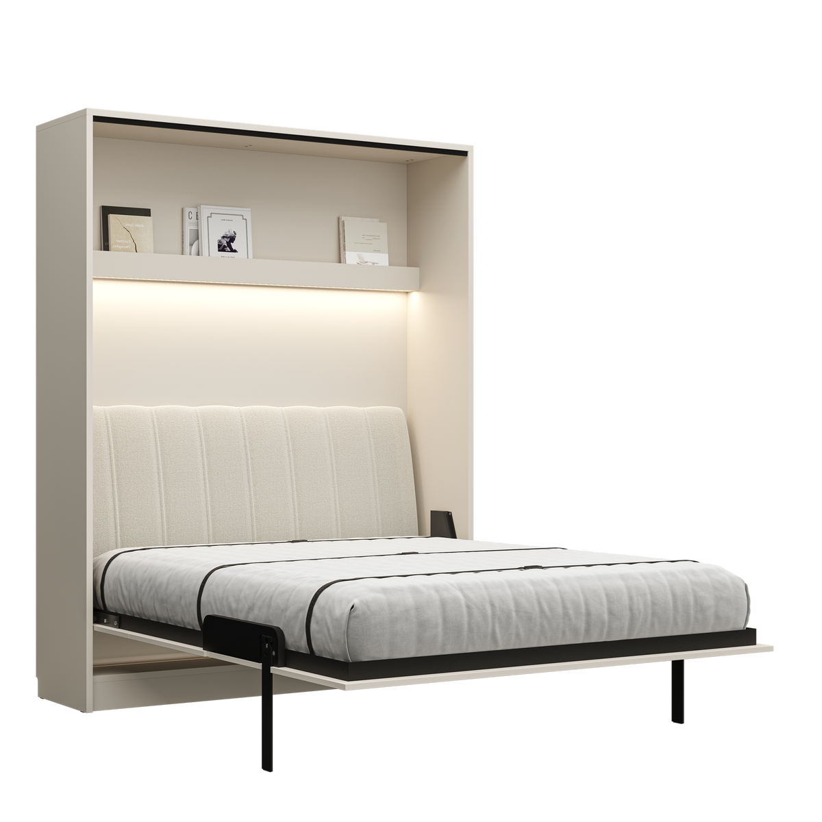 Customizable Genius Comfort Murphy Bed with Sofa 160 x 200 cm – Cashmere