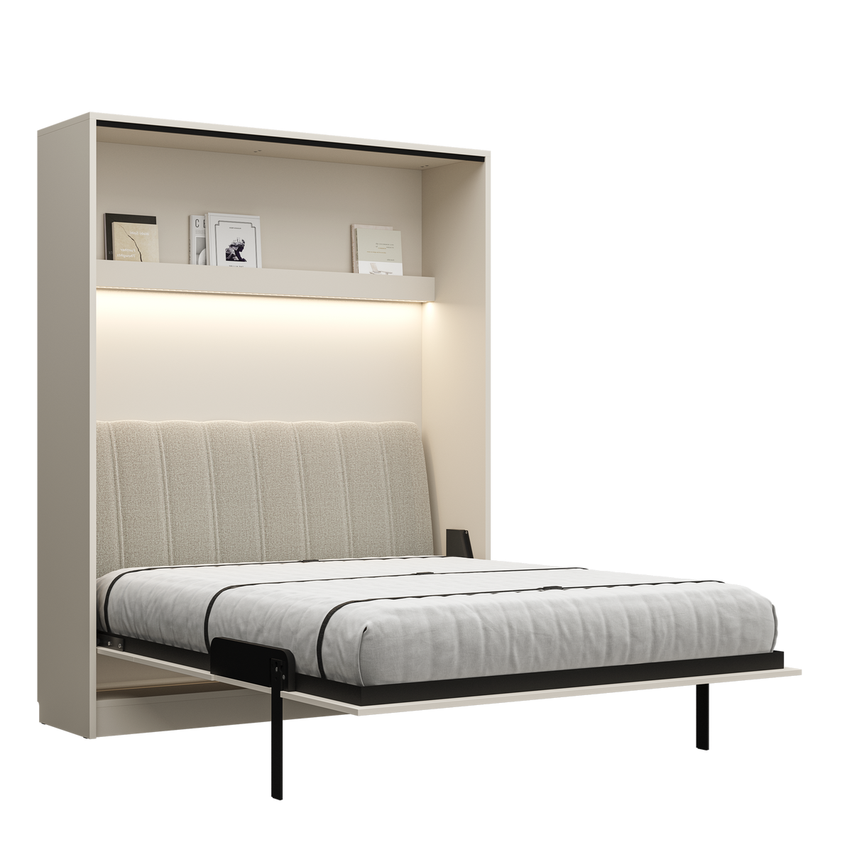 Customizable Genius Comfort Murphy Bed with Sofa 160 x 200 cm – Cashmere