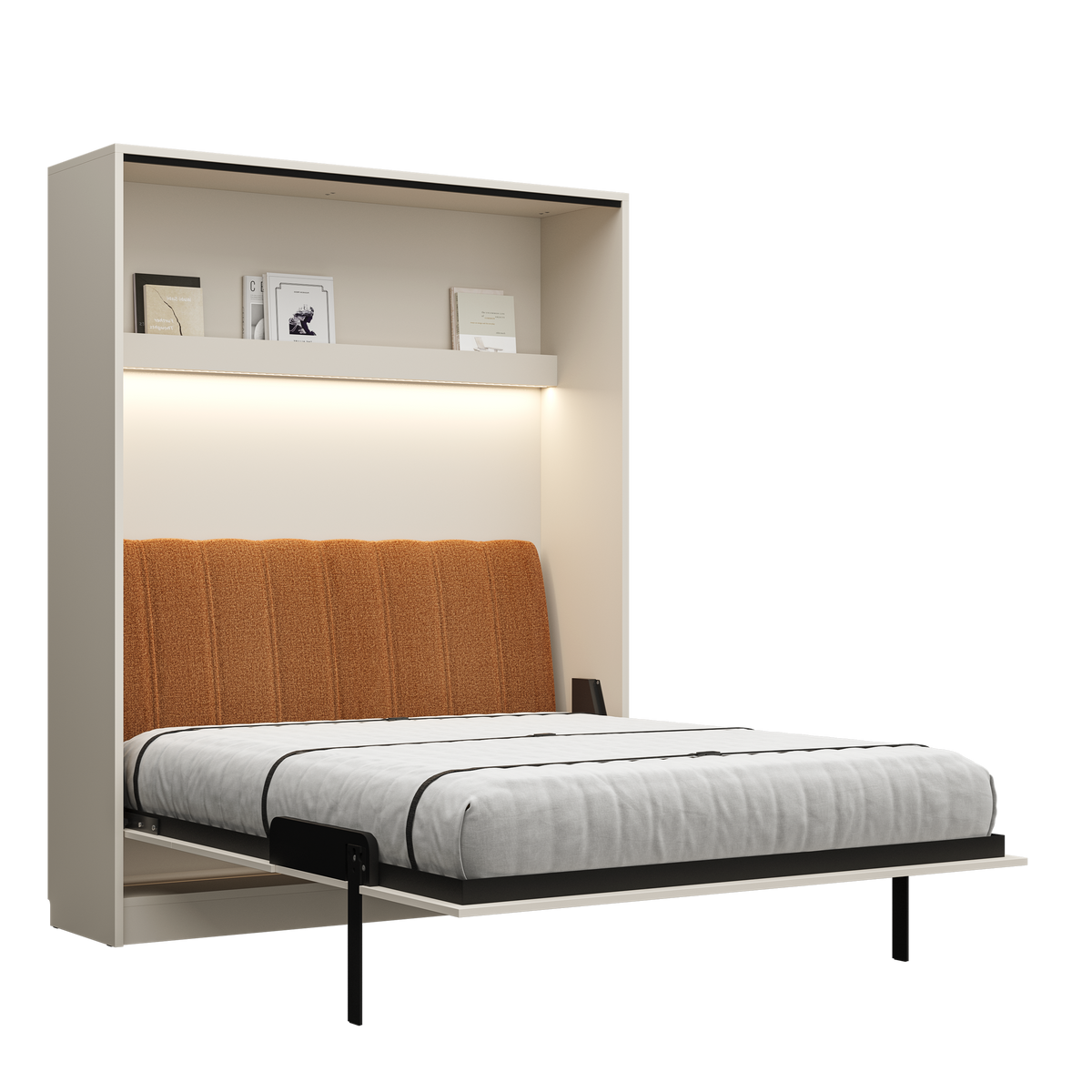 Customizable Genius Comfort Murphy Bed with Sofa 160 x 200 cm – Cashmere