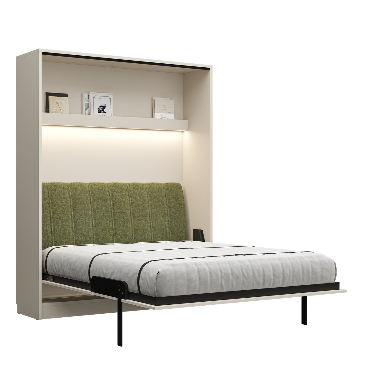 Customizable Genius Comfort Murphy Bed with Sofa 160 x 200 cm – Cashmere