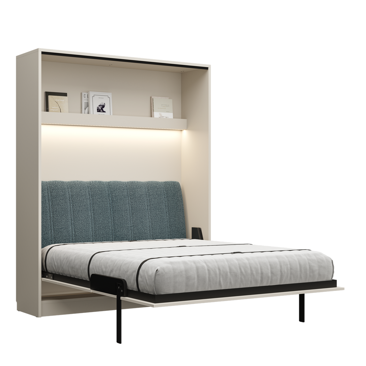 Customizable Genius Comfort Murphy Bed with Sofa 160 x 200 cm – Cashmere