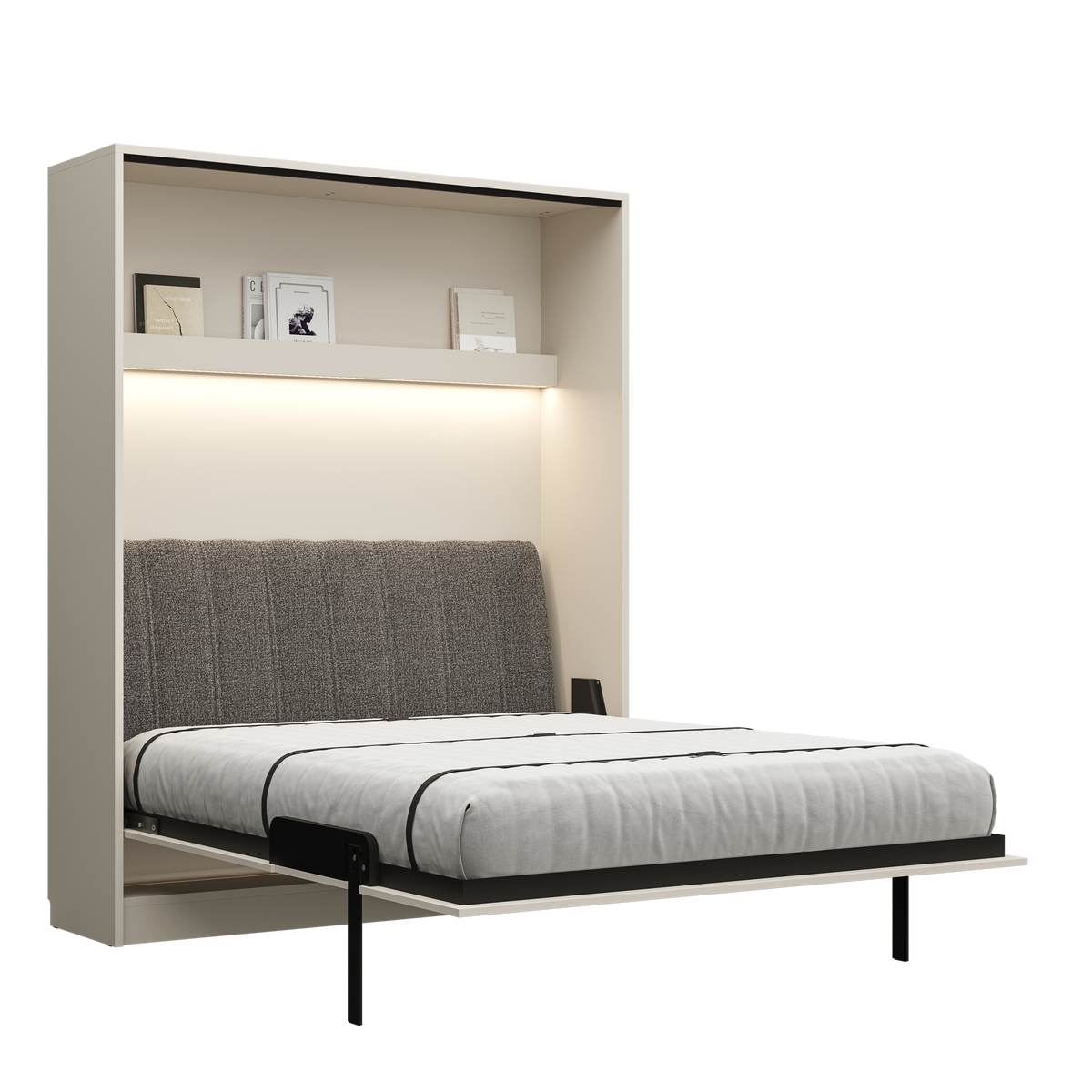 Customizable Genius Comfort Murphy Bed with Sofa 160 x 200 cm – Cashmere