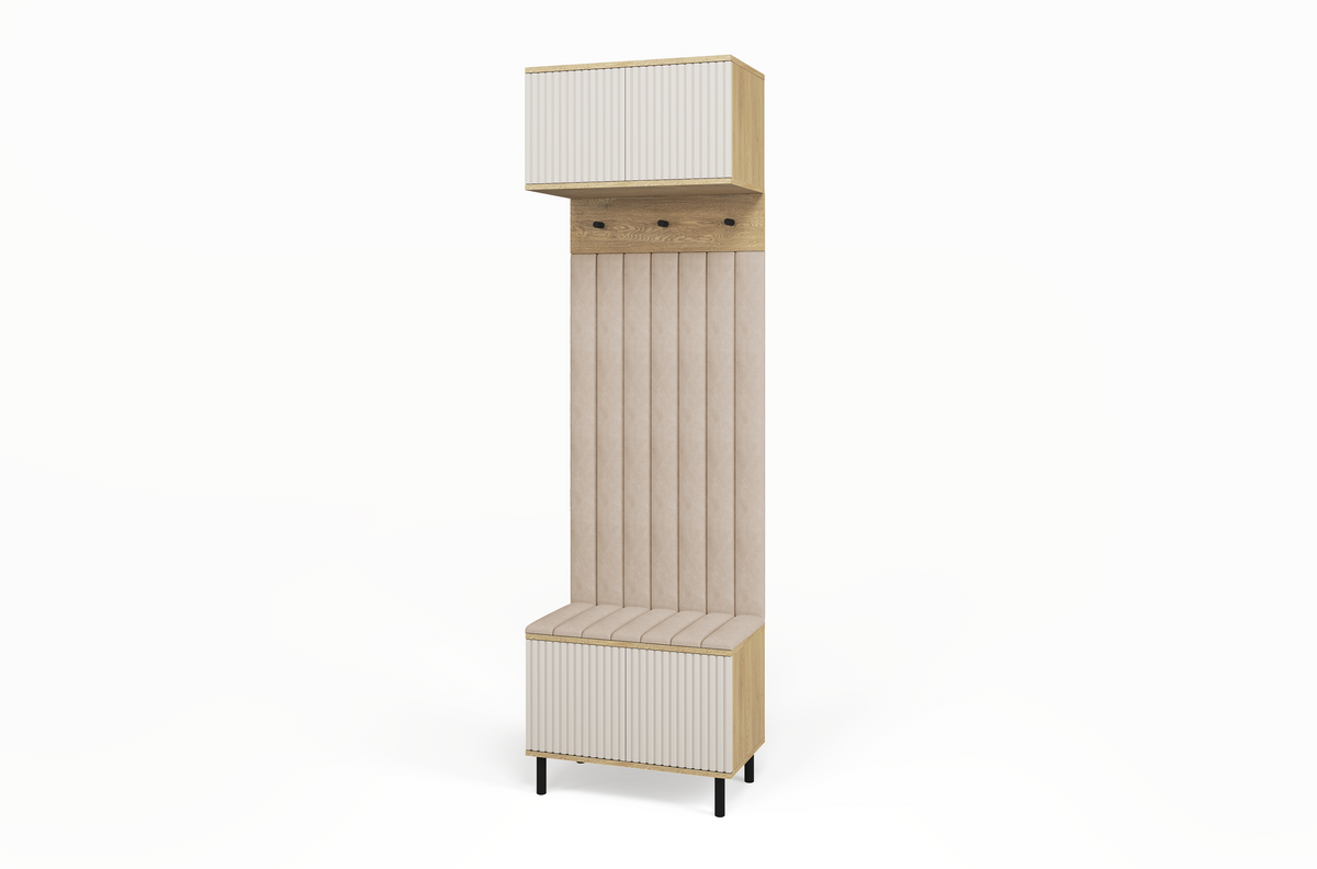 Bello Hallway Set 5 – Choose Leg Height & Panel Colour | Cashmere & Cremona Oak