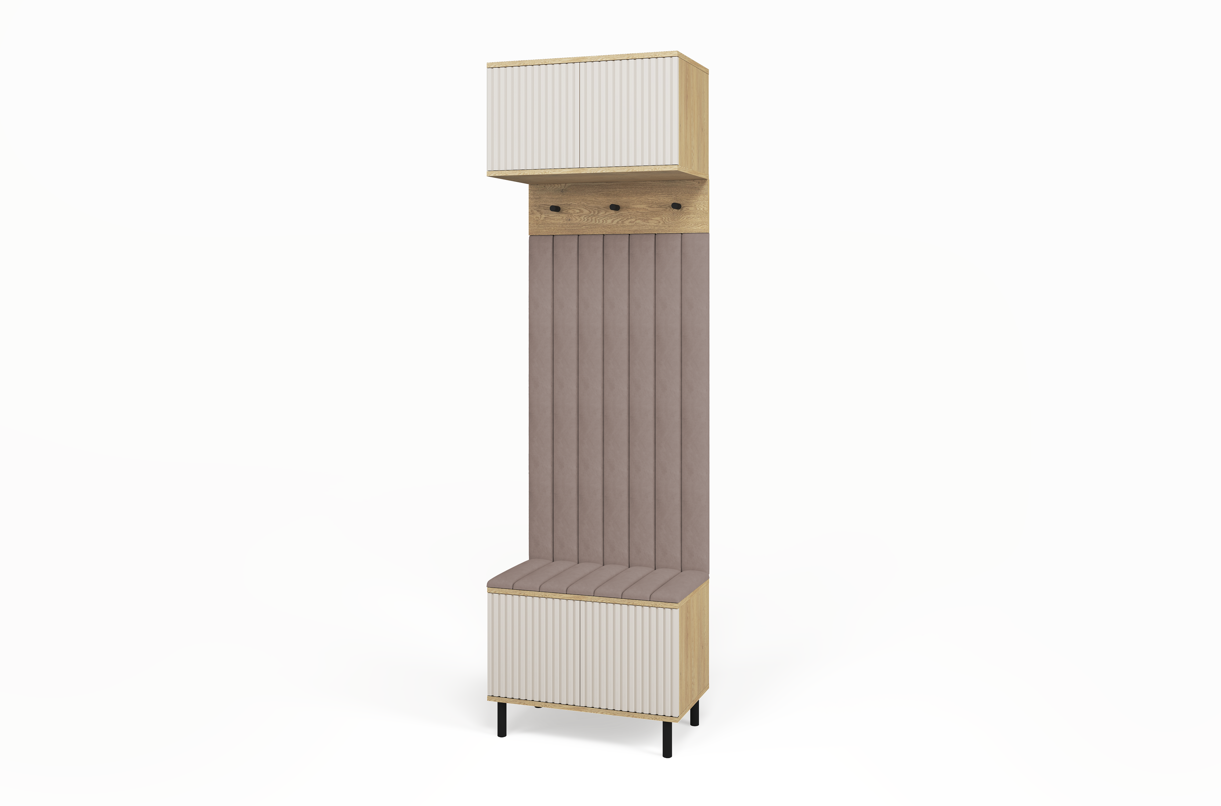 Bello Hallway Set 5 – Choose Leg Height & Panel Colour | Cashmere & Cremona Oak