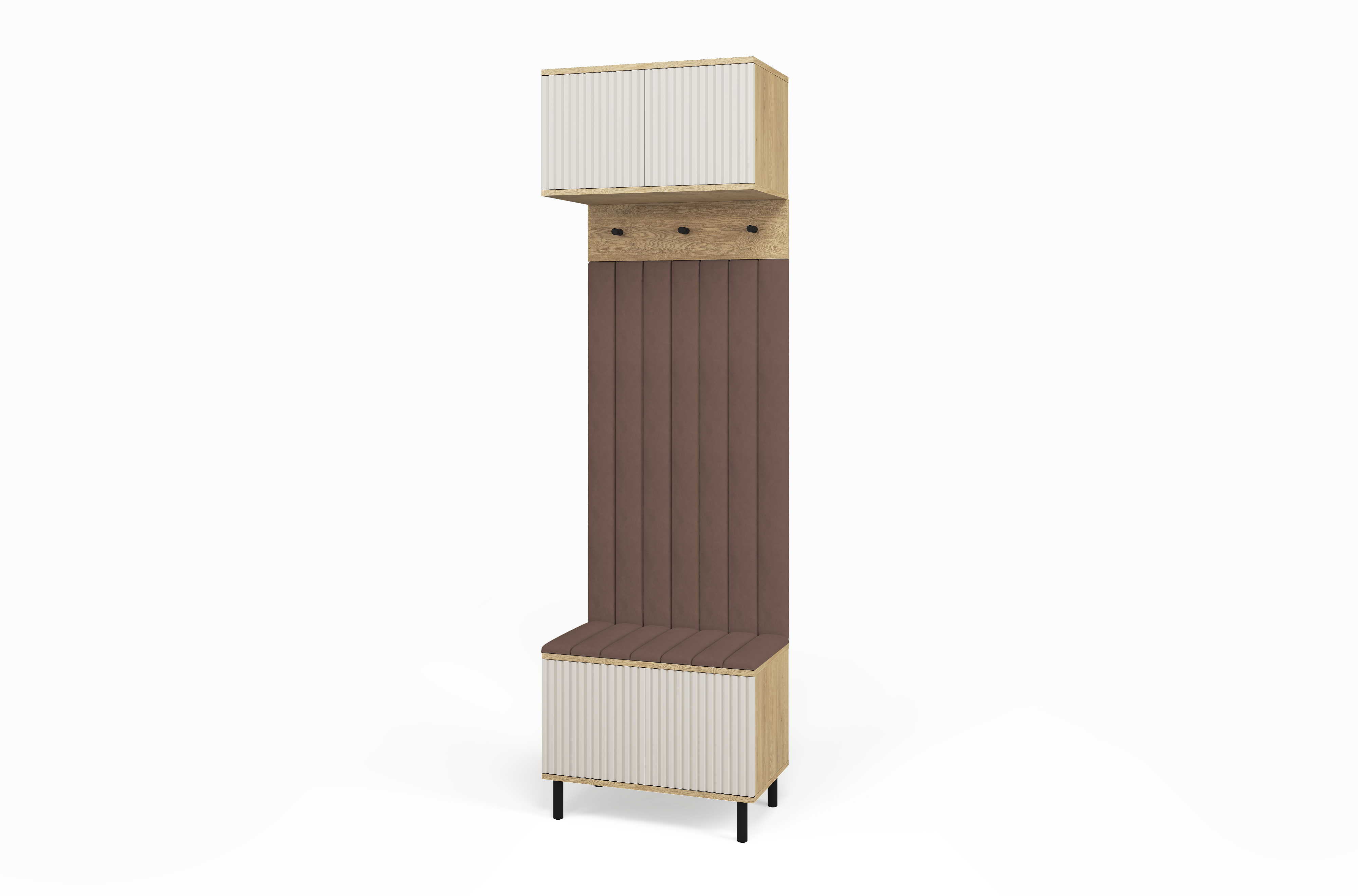 Bello Hallway Set 5 – Choose Leg Height & Panel Colour | Cashmere & Cremona Oak
