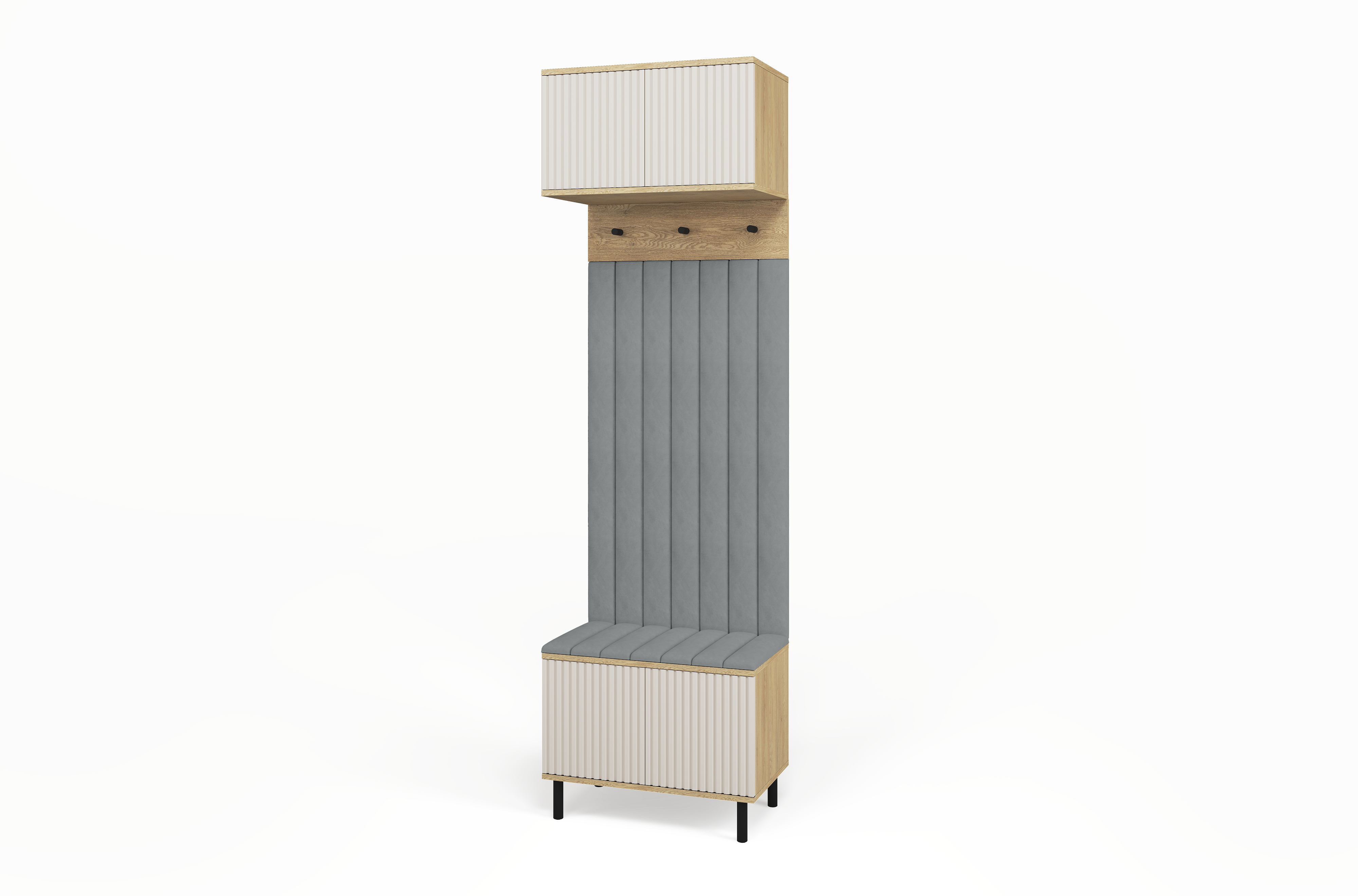 Bello Hallway Set 5 – Choose Leg Height & Panel Colour | Cashmere & Cremona Oak