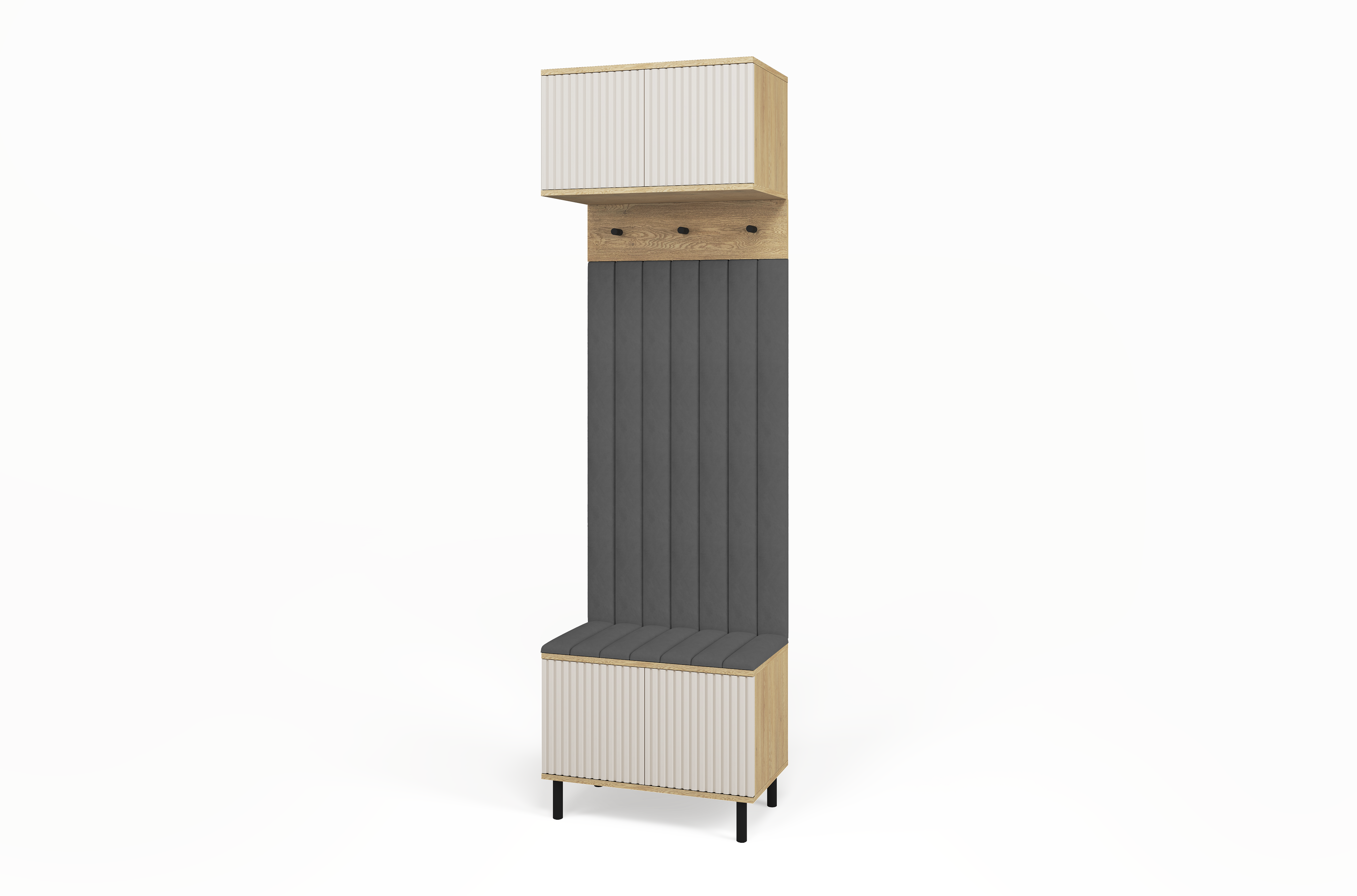 Bello Hallway Set 5 – Choose Leg Height & Panel Colour | Cashmere & Cremona Oak