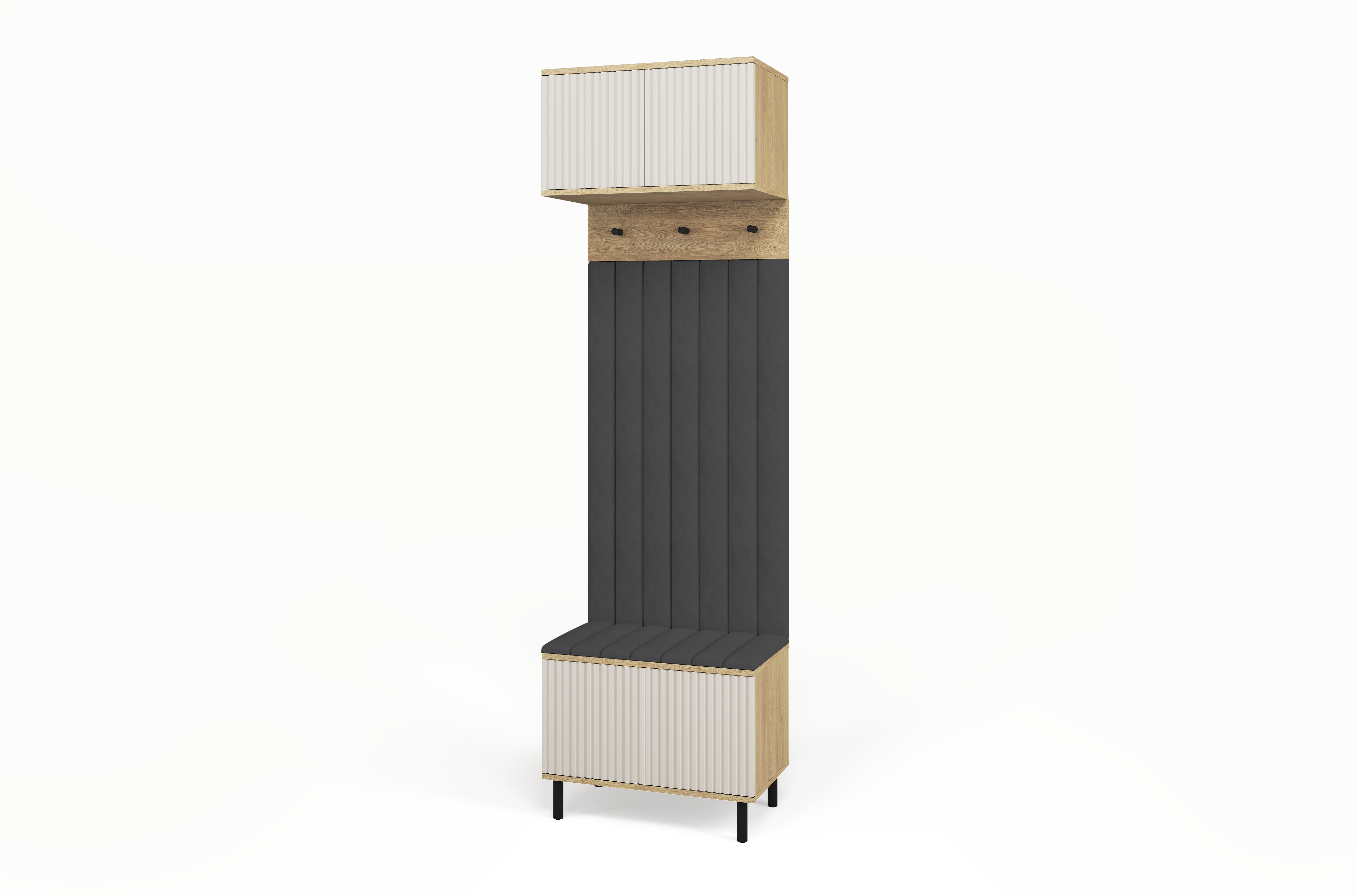 Bello Hallway Set 5 – Choose Leg Height & Panel Colour | Cashmere & Cremona Oak