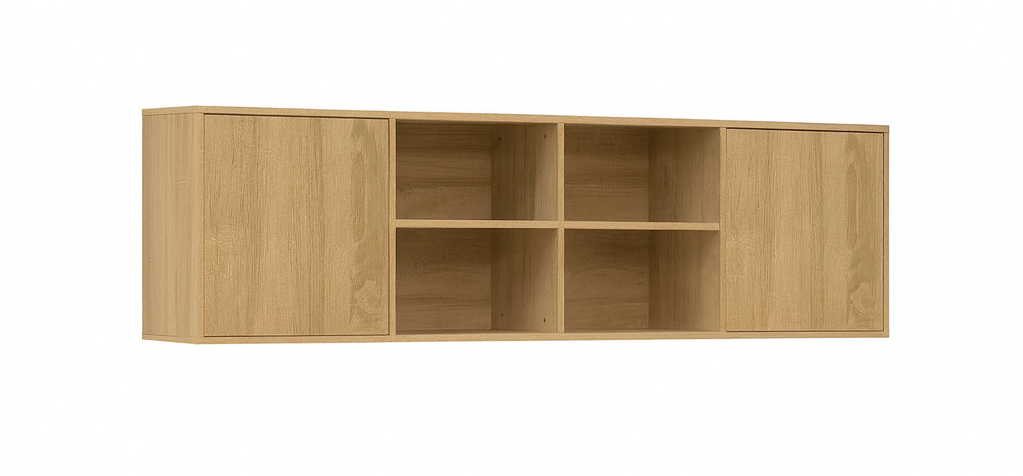 Practical Overhead Unit for BASIC Horizontal Murphy Bed with Open Shelves