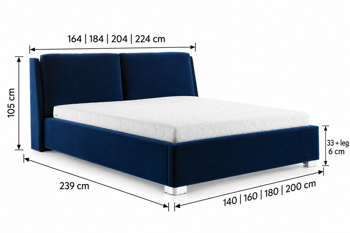 MONACO Upholstered Bed 140 / 160 / 180/ 200 cm – Choose Your Configuration