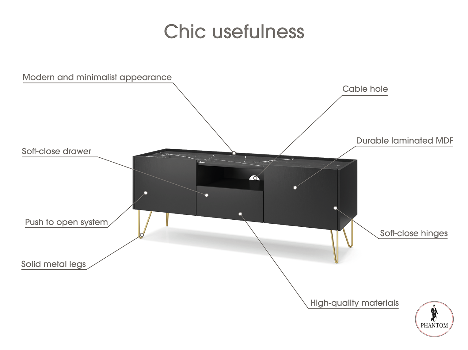 Harmony TV Stand – Stylish Modern Loft Design for Your Entertainment Needs