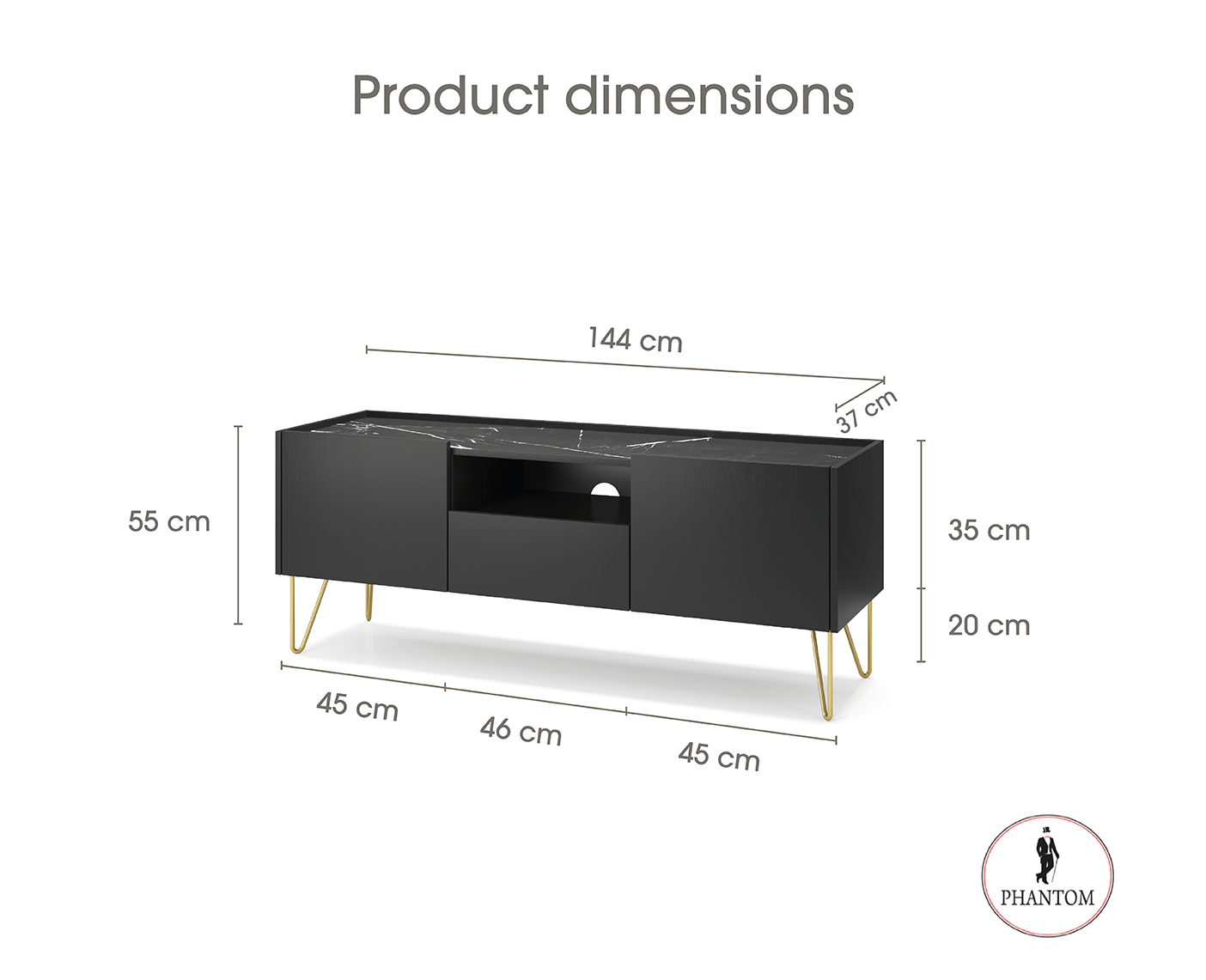 Harmony TV Stand – Stylish Modern Loft Design for Your Entertainment Needs