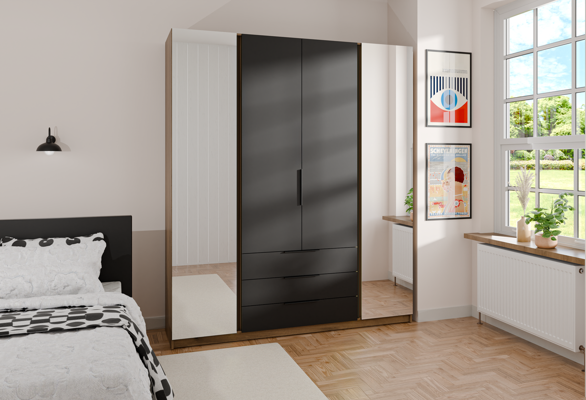 LE KAJA EV/BL 2F 3S Wardrobe with Mirror