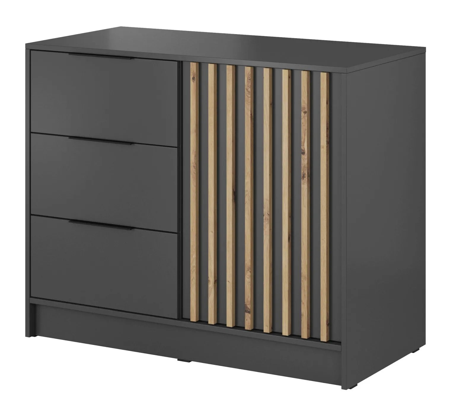 Nelly K2 Chest of Drawers – Graphite / Artisan Slats