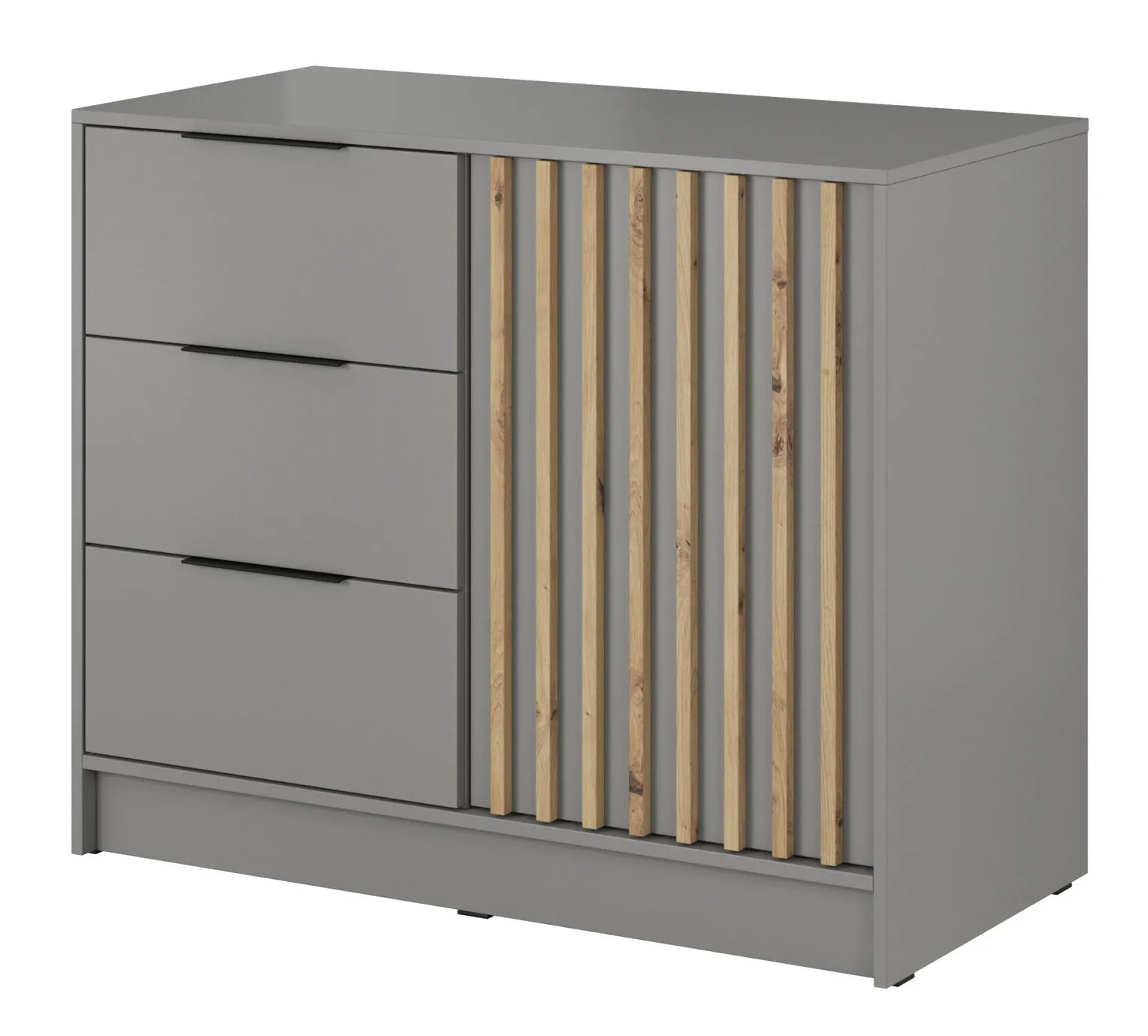 Nelly K2 Chest of Drawers – Grey / Artisan Slats