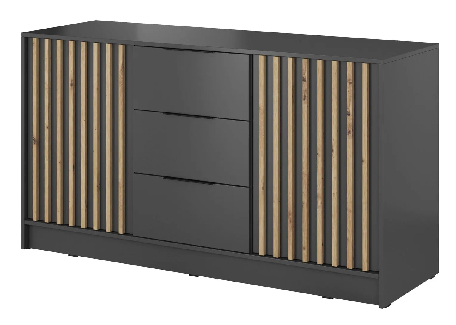 Nelly K3 Chest of Drawers – Graphite / Artisan Oak Slats