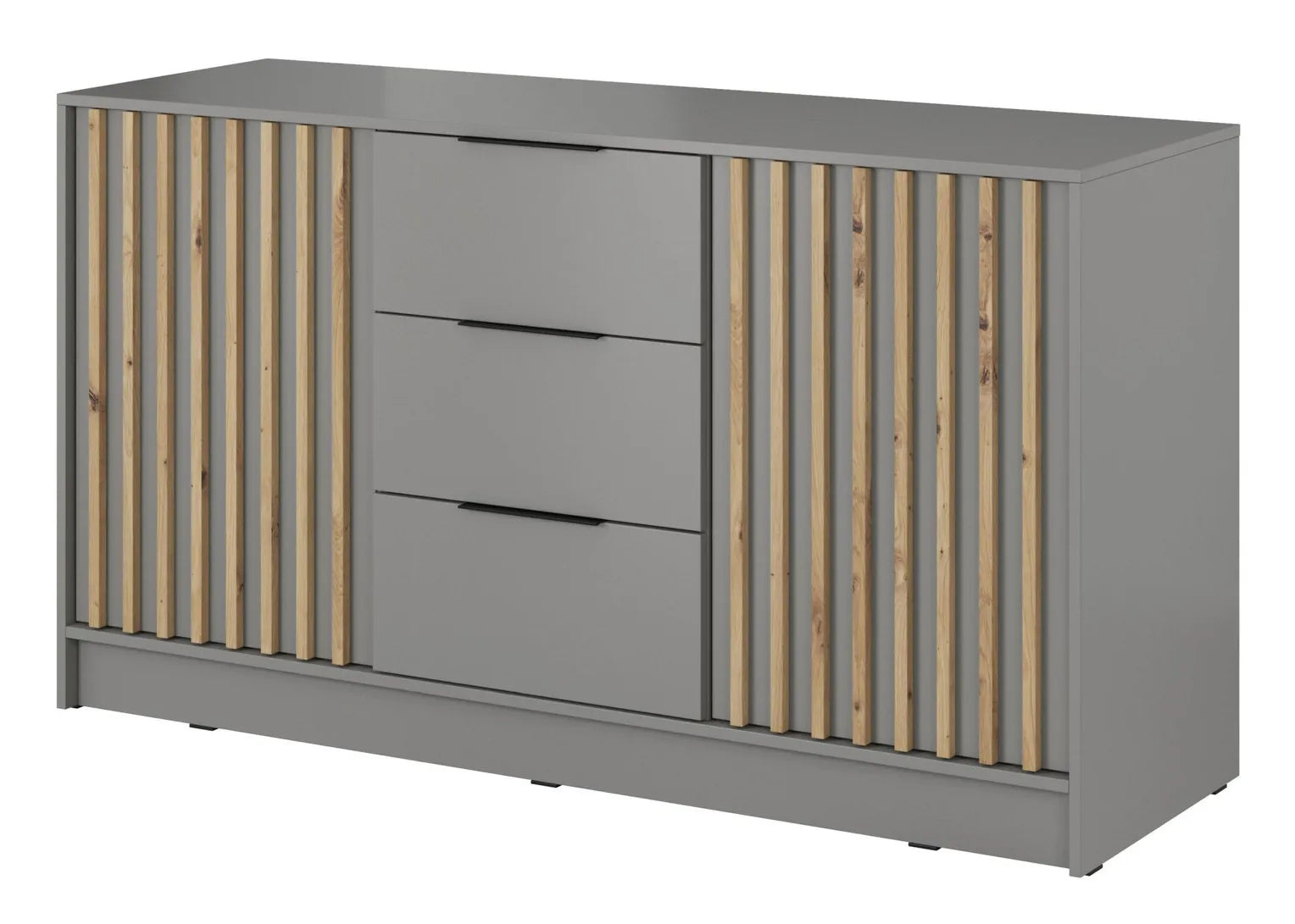 Nelly K3 Chest of Drawers – Grey / Artisan Oak Slats