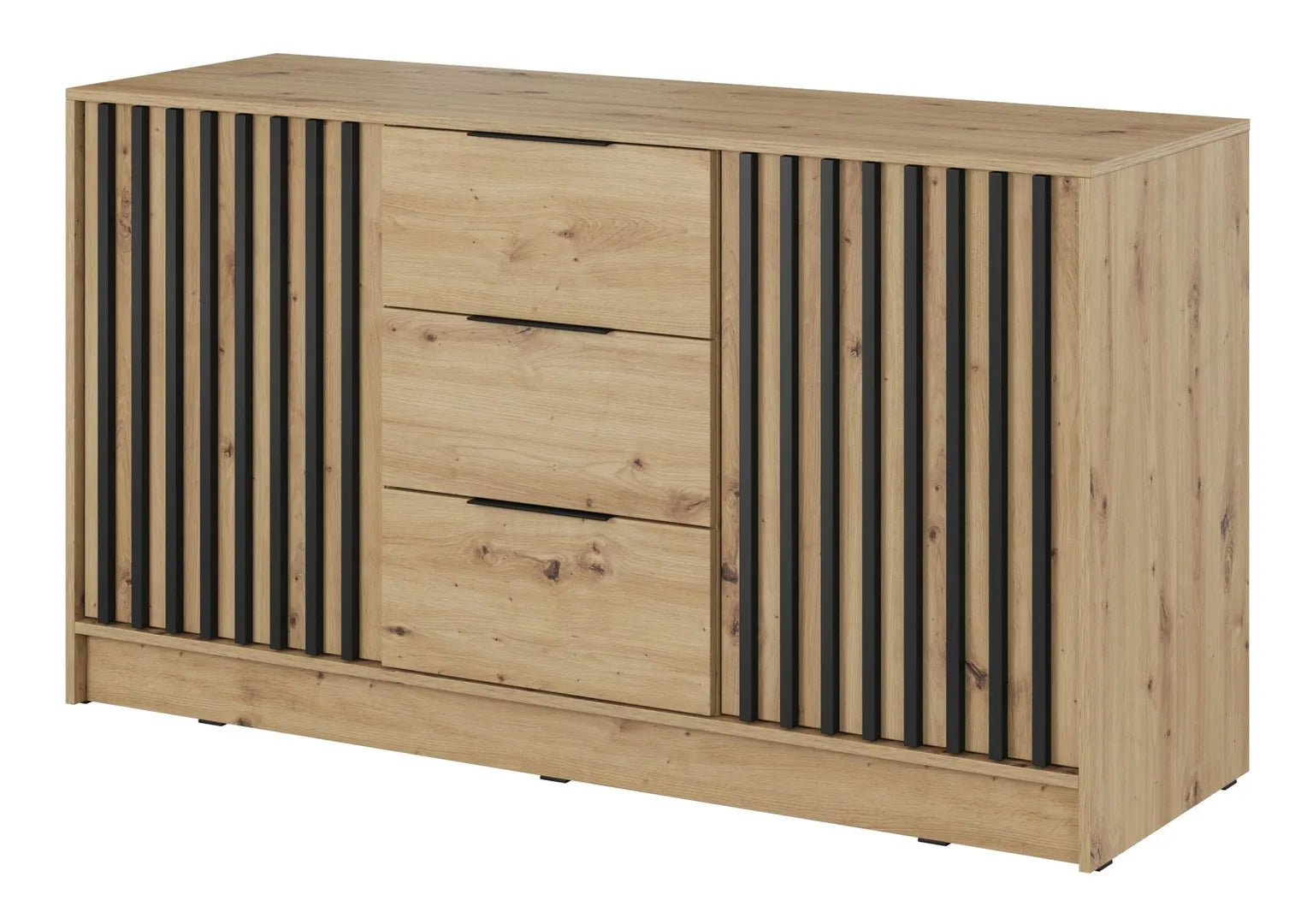 Nelly K3 Chest of Drawers – Artisan Oak / Black Slats