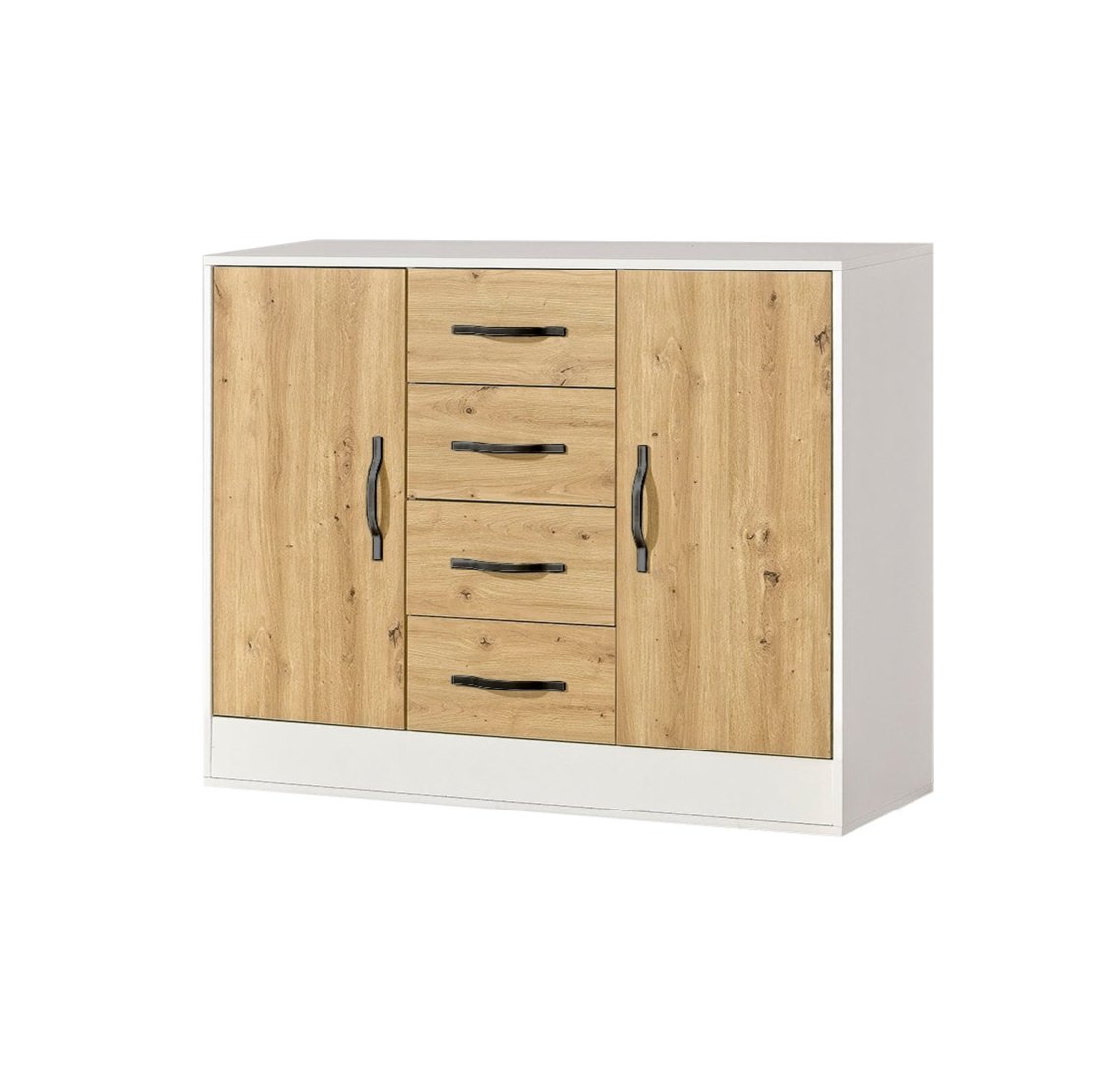 Domel Oak-White Chest of Drawers