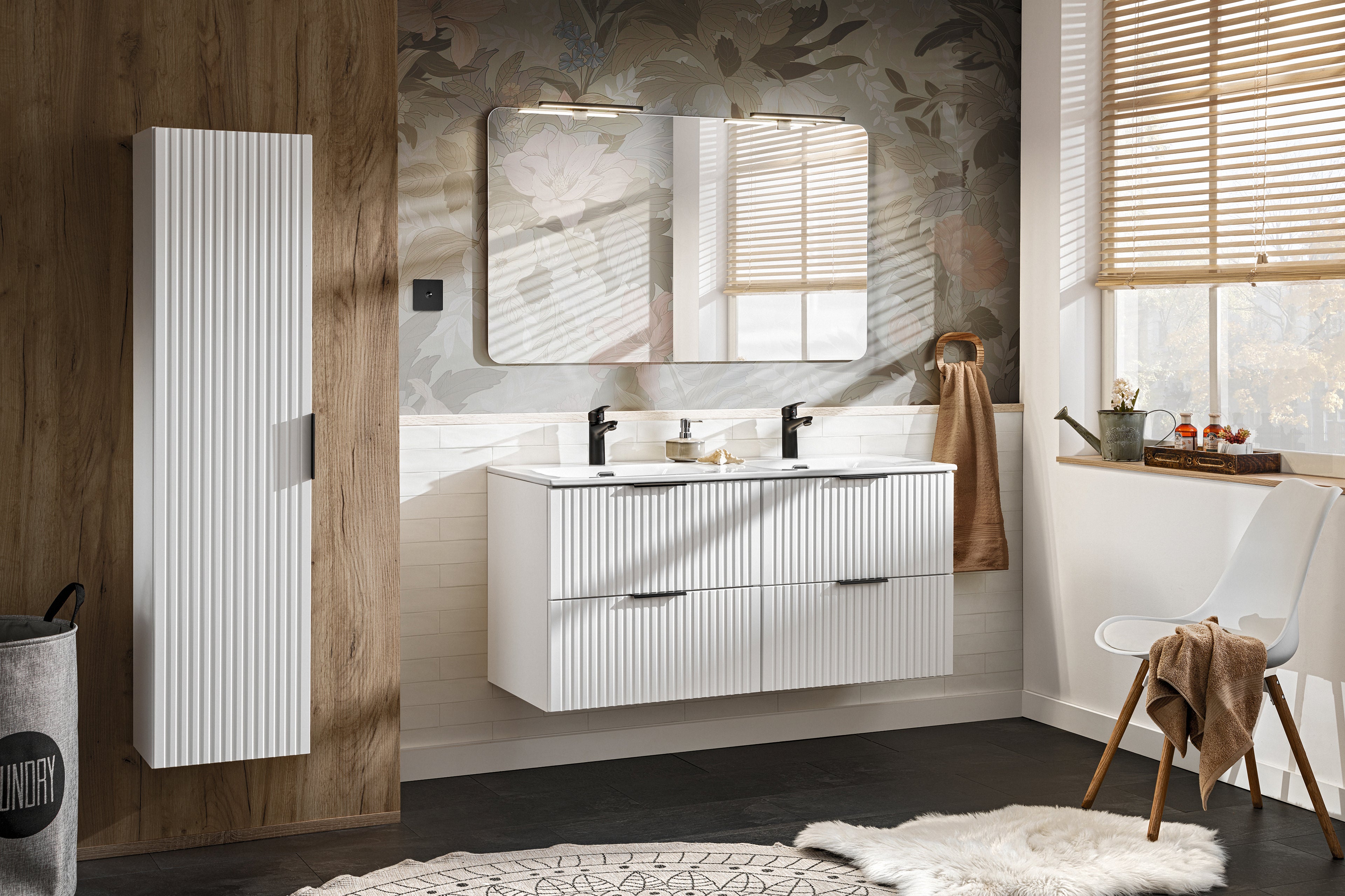 Adel White Vanity Unit Set 100 / 120 / 140 cm – Configure Your Bathroom