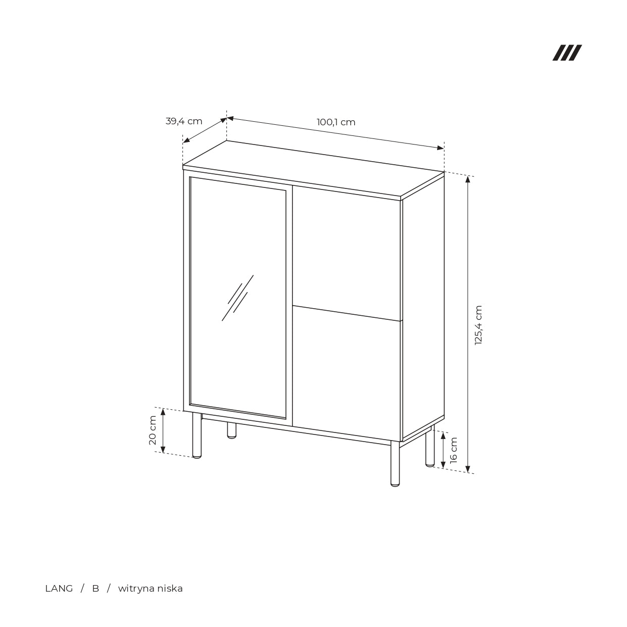 Lask Lang Low Display Cabinet