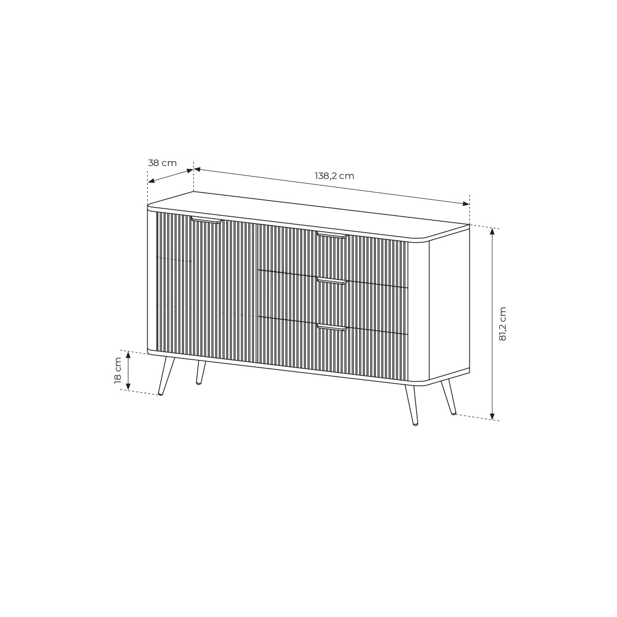 Lask Lante – Chest of Drawers 138 3S
