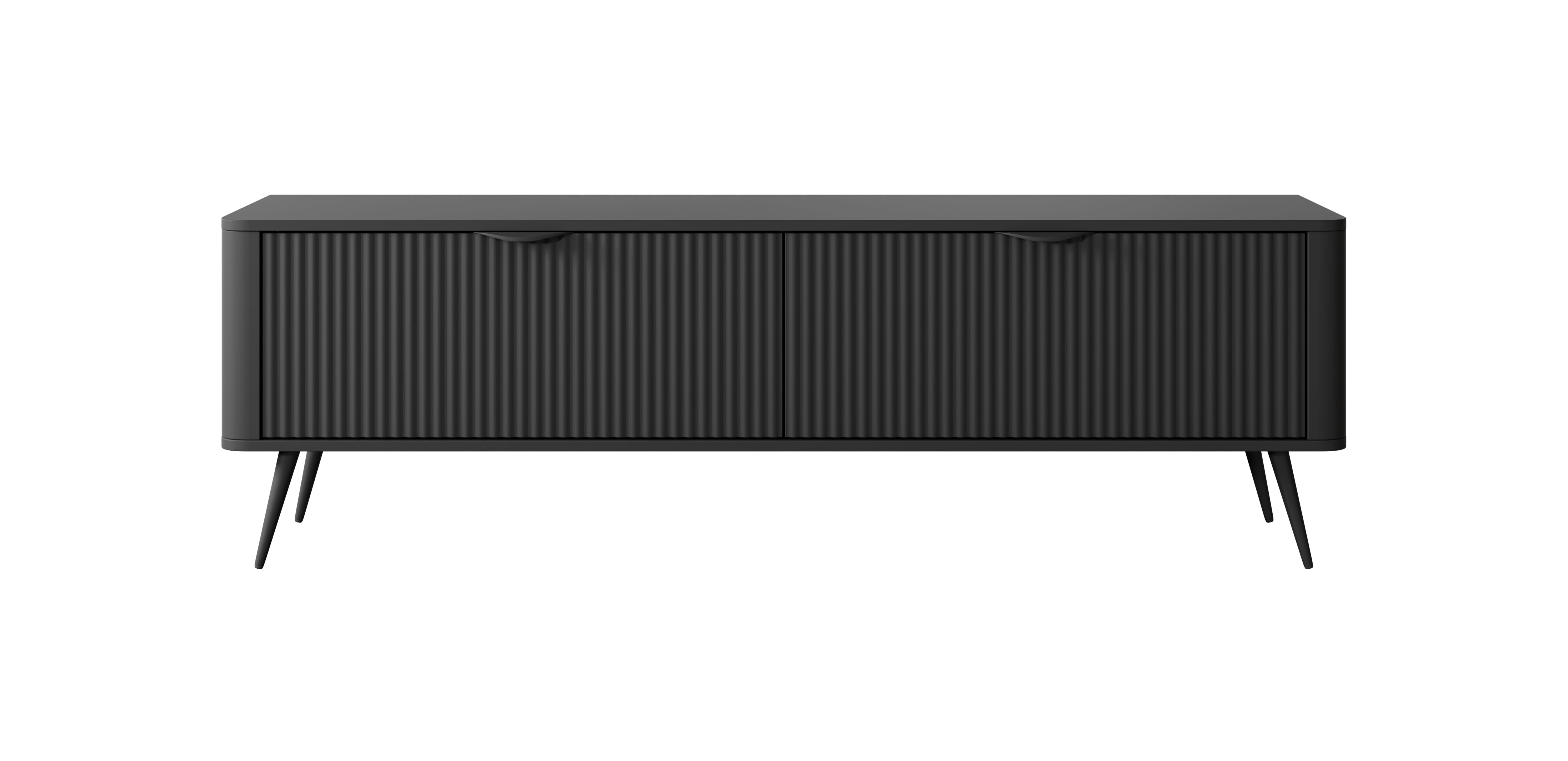 Lask Lante – TV Cabinet 163 cm with 2 Doors Black (163.2 × 51.2 × 38 cm)