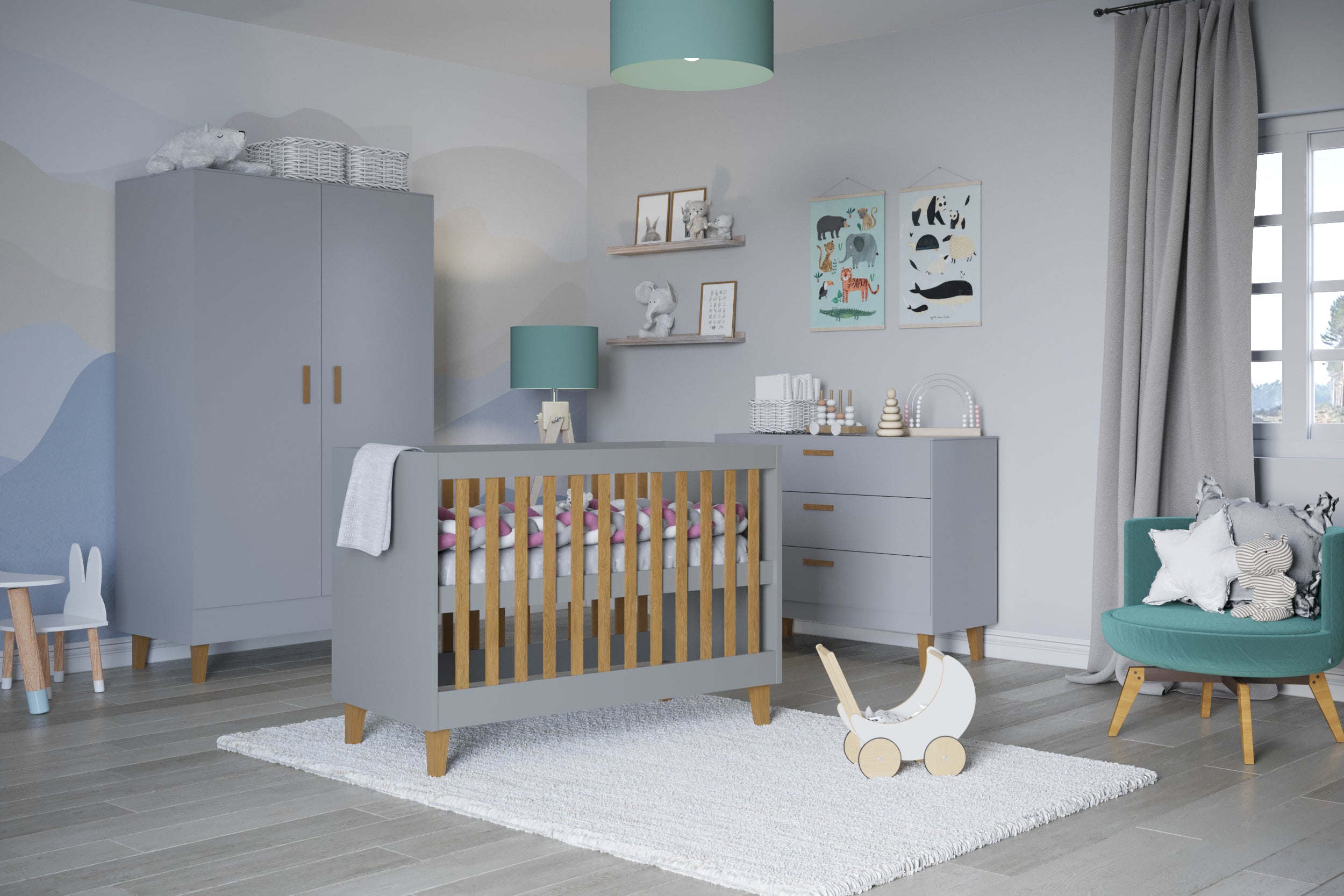 Kocot Kubi Baby Cot Grey