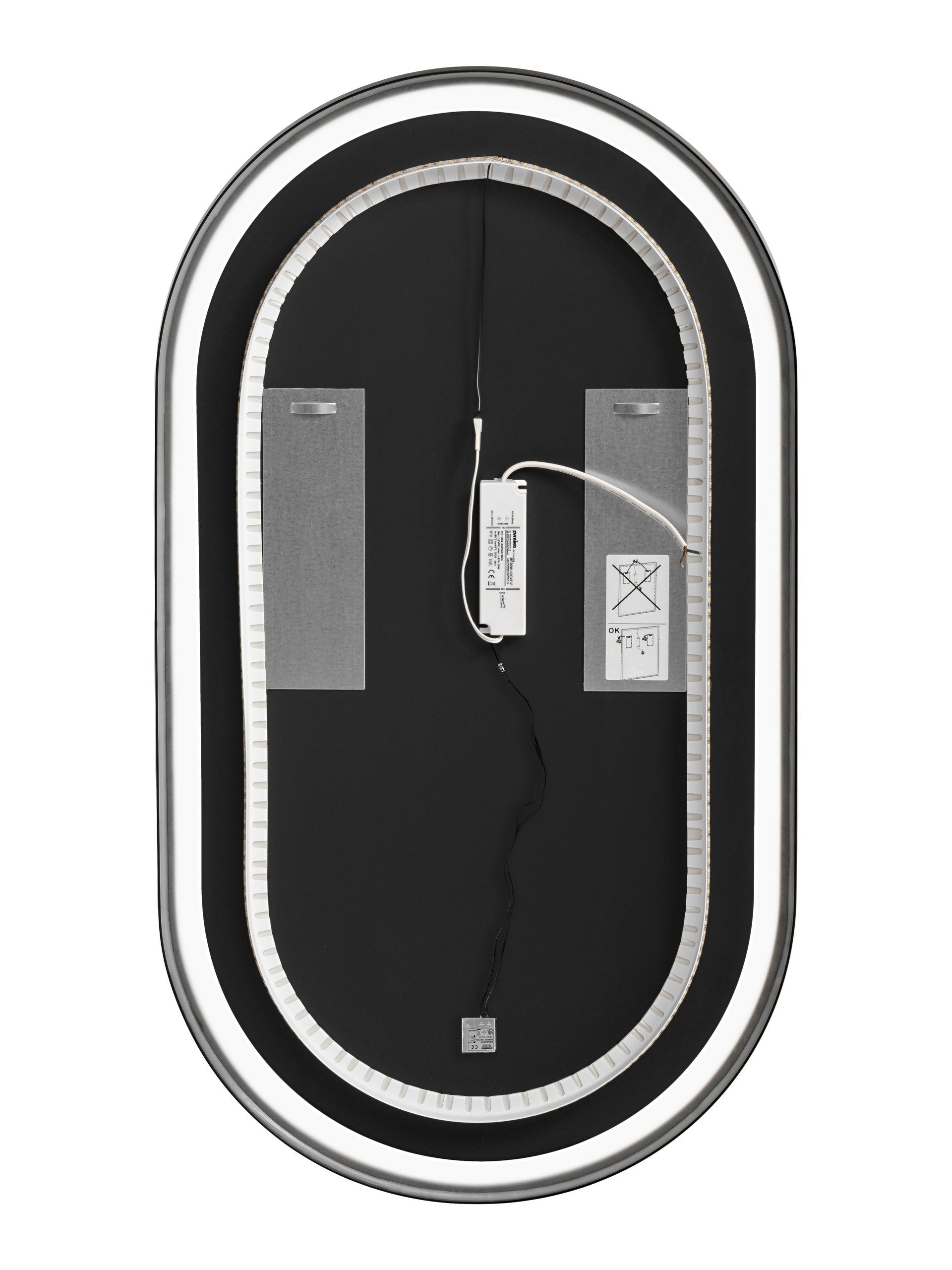 Apollo 2 Black LED Mirror – 50 x 90 cm