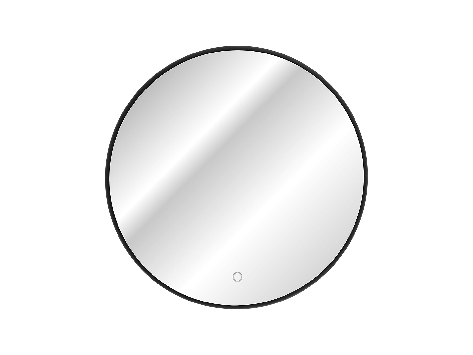 Luna 80 – Round LED Bathroom Mirror with Black Aluminium Frame, 80 cm