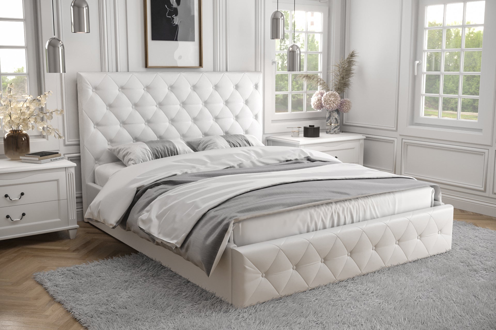 G-Rome Upholstered Bed with Gas Lift Storage